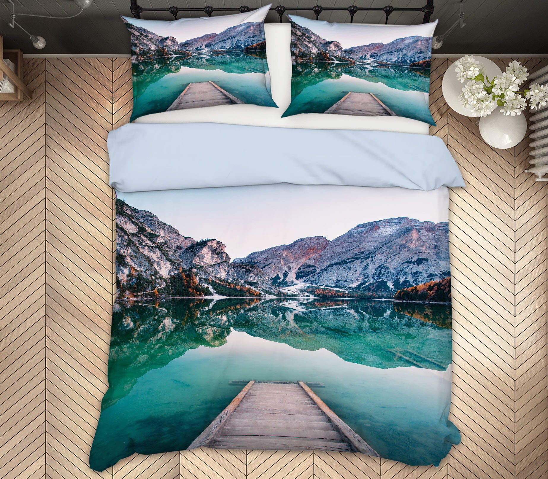 3D Ferry River 15127 Bed Pillowcases Quilt