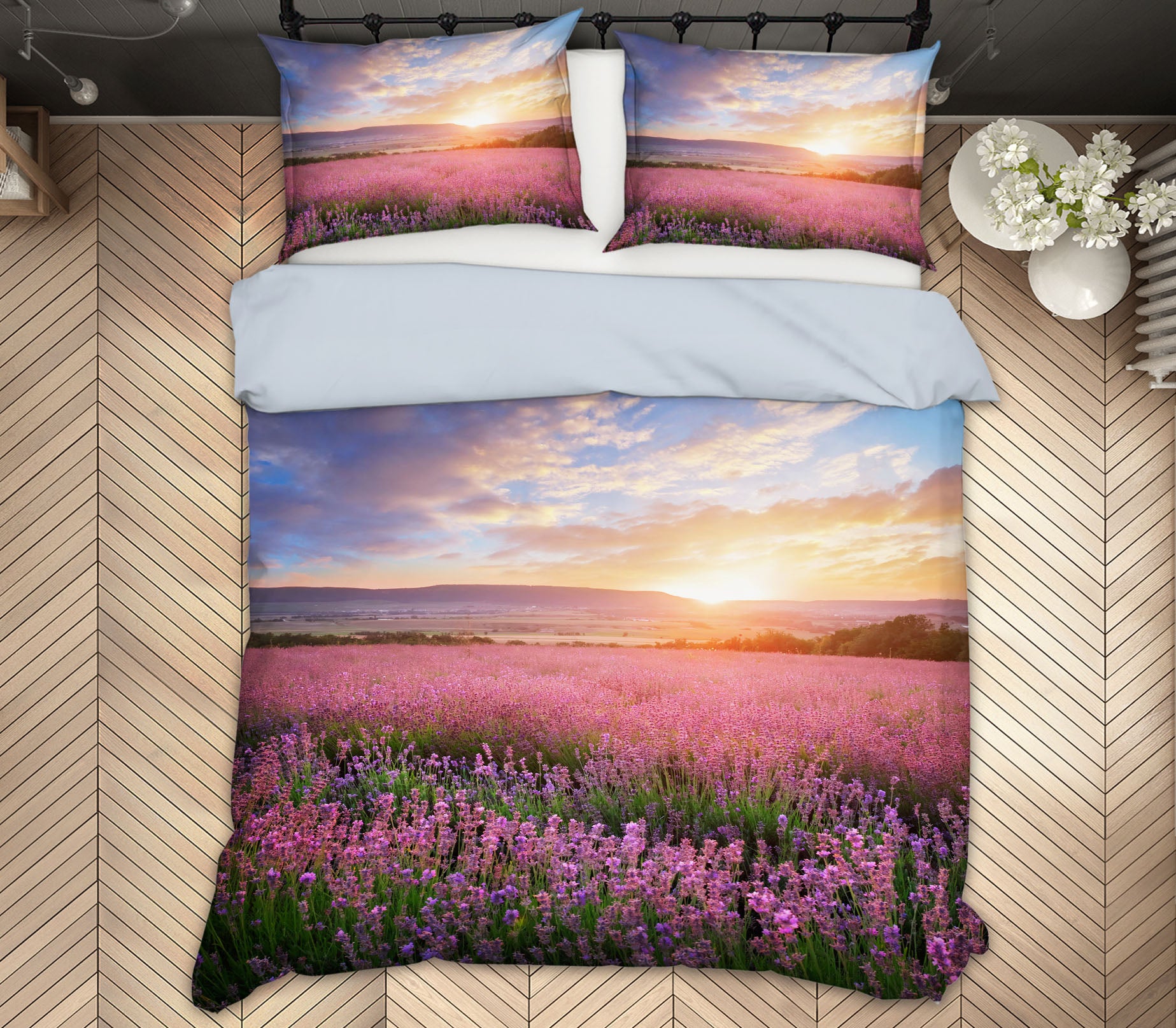 3D Lavender Bushes 61112 Bed Pillowcases Quilt