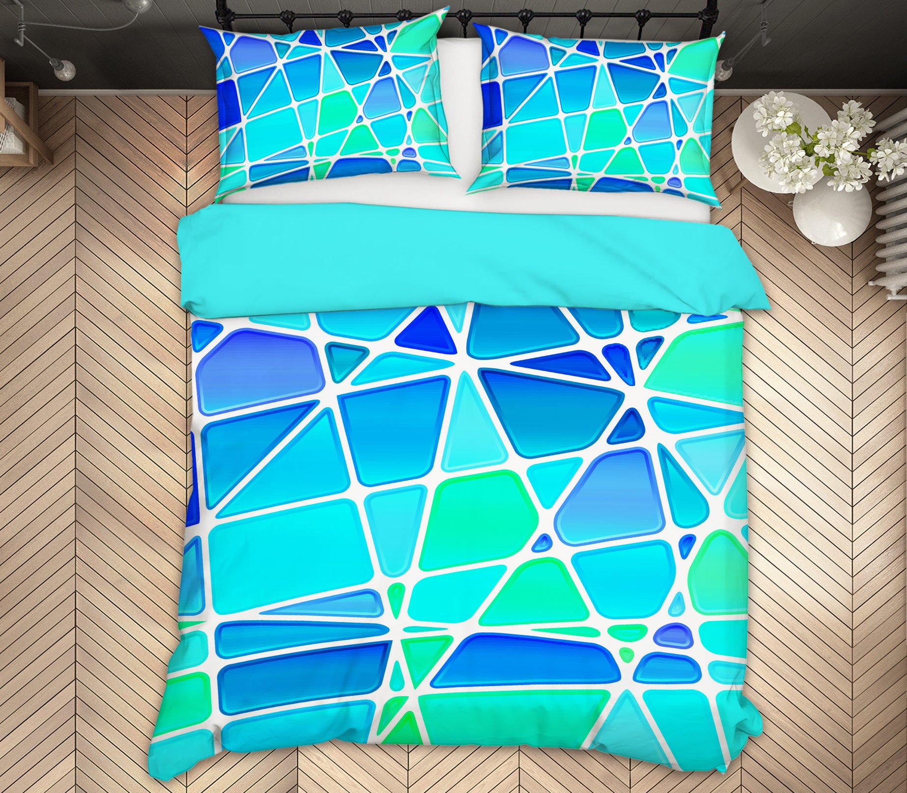 3D Blue Lines 14024 Bed Pillowcases Quilt