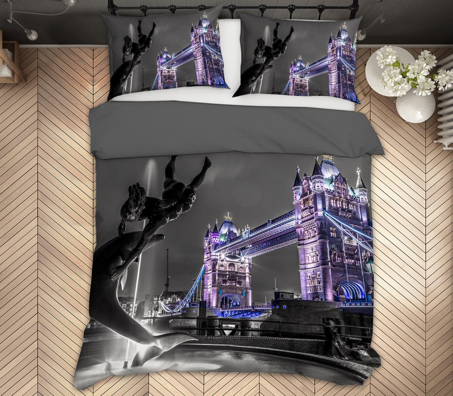3D Dolphin Fountain 1016 Assaf Frank Bedding Bed Pillowcases Quilt Quiet Covers AJ Creativity Home