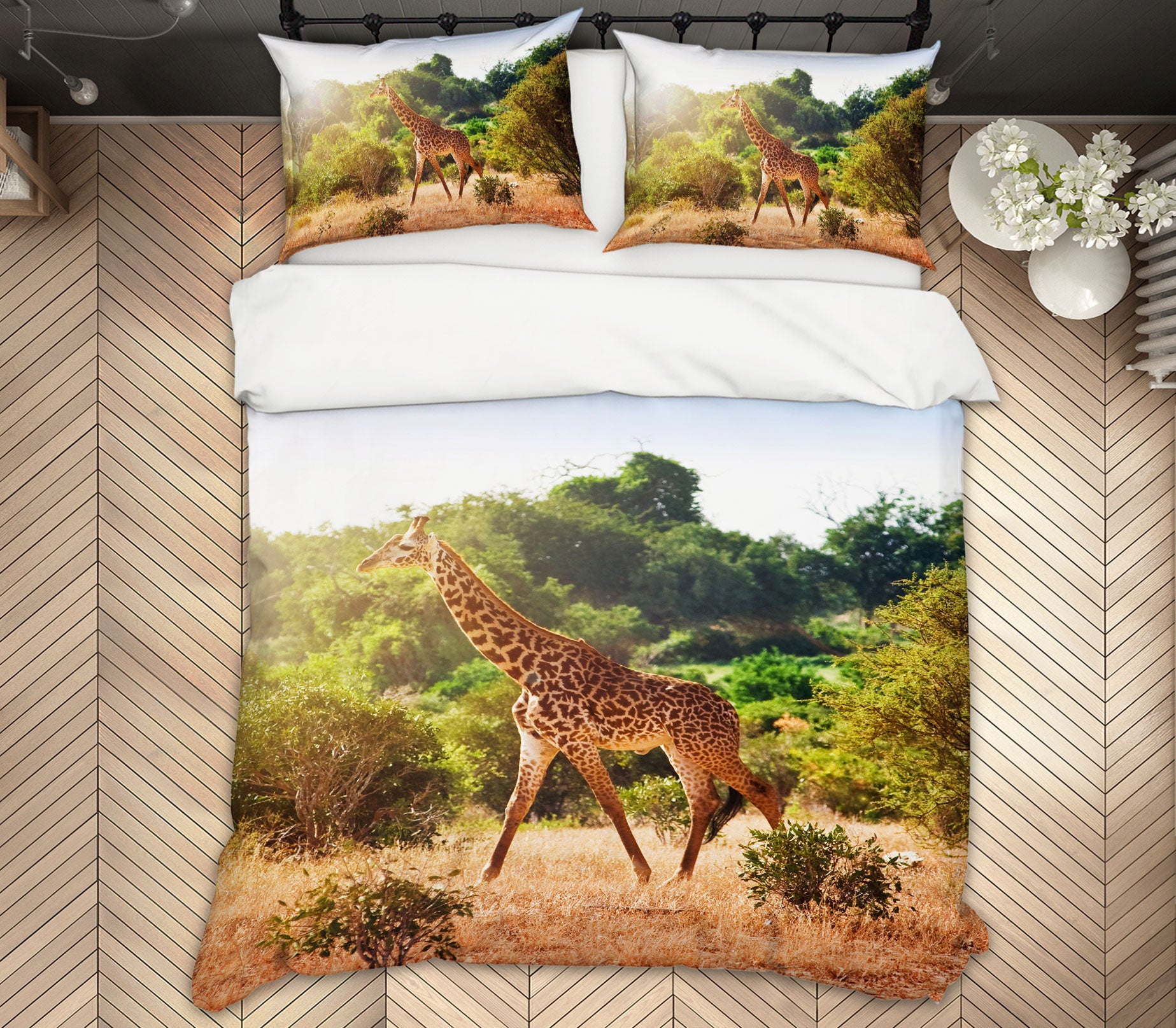 3D Giraffe 13140 Bed Pillowcases Quilt