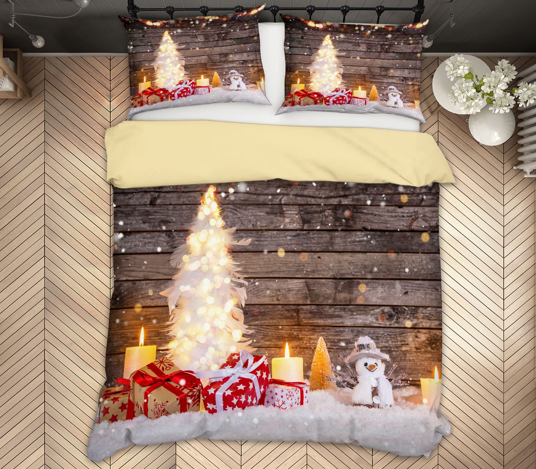 3D Snow Gift 51022 Christmas Quilt Duvet Cover Xmas Bed Pillowcases