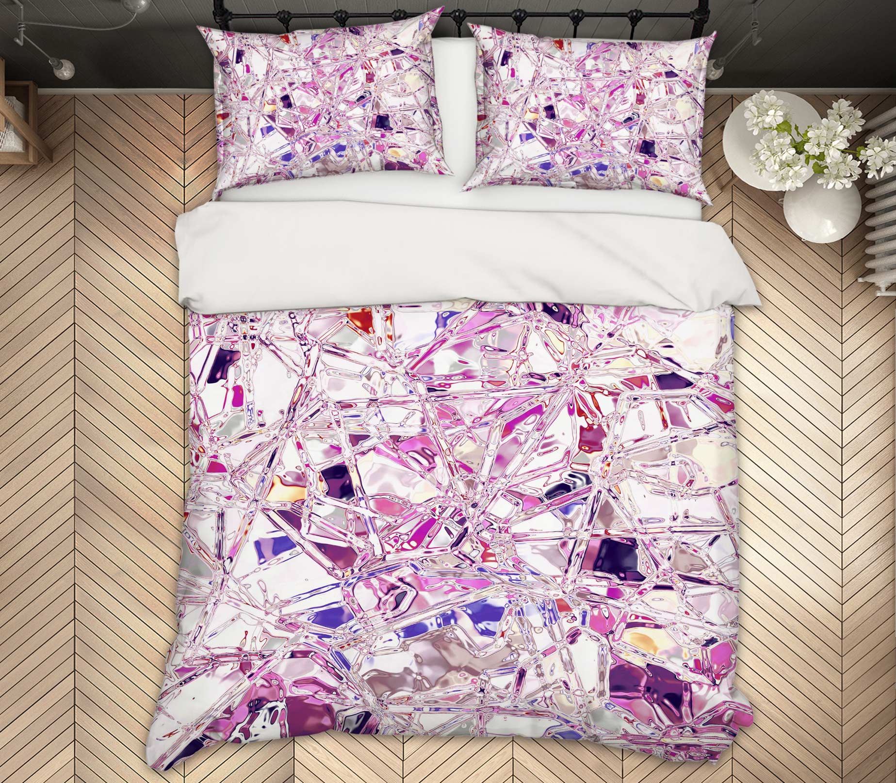 3D Purple Shards 13193 Bed Pillowcases Quilt