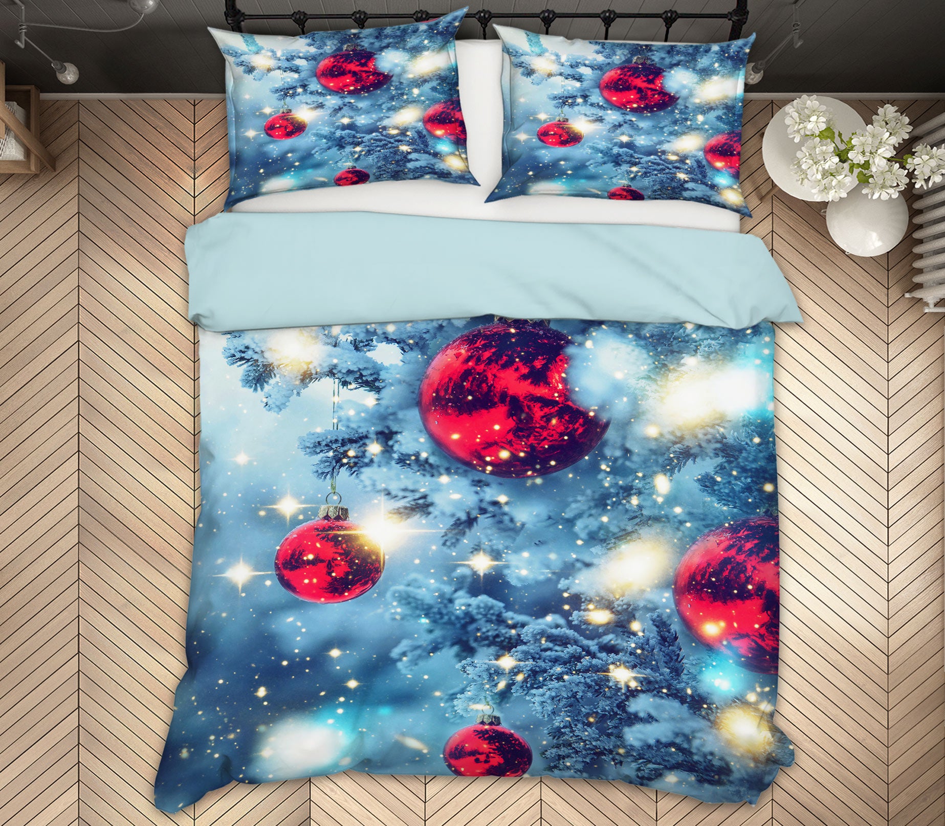 3D Snow Tree Red Ball 51018 Christmas Quilt Duvet Cover Xmas Bed Pillowcases