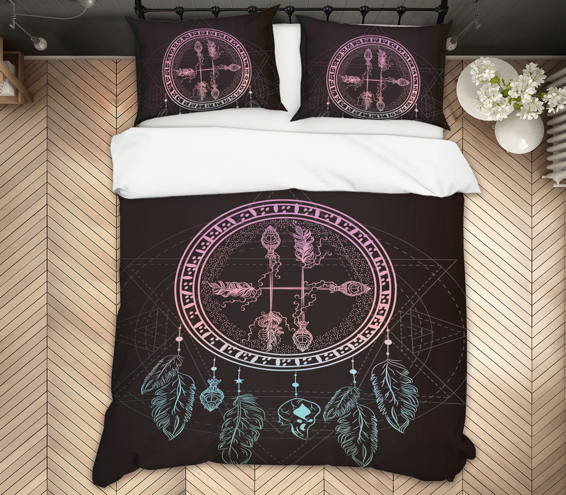 3D Circle Dream Catcher 15046 Bed Pillowcases Quilt