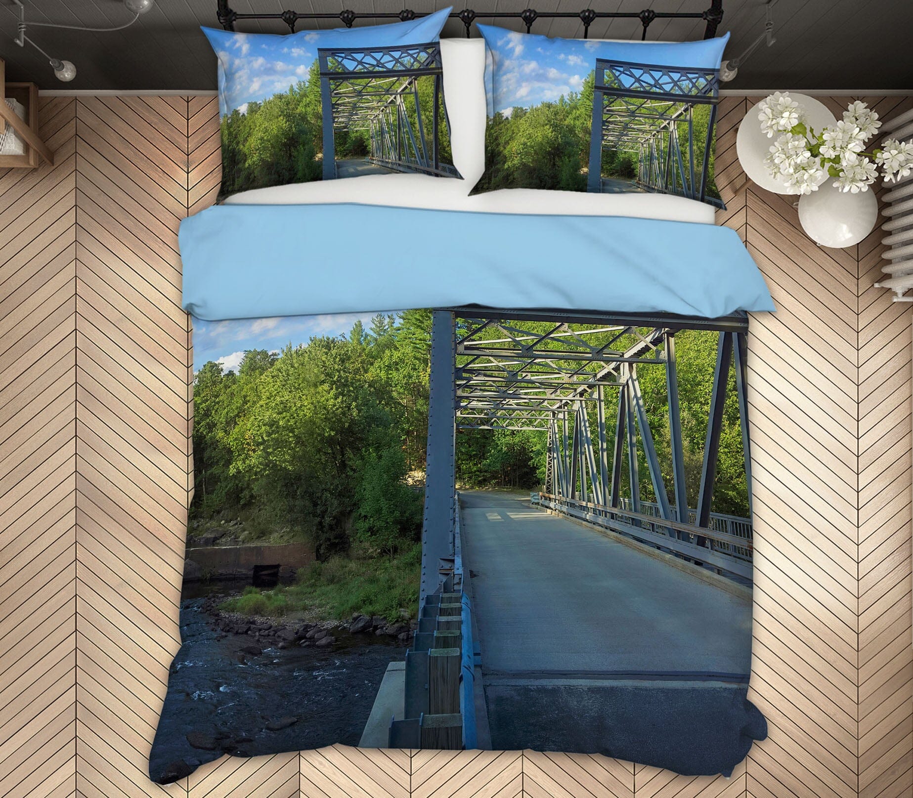 3D Steel Bridge 1023 Jerry LoFaro bedding Bed Pillowcases Quilt Quiet Covers AJ Creativity Home