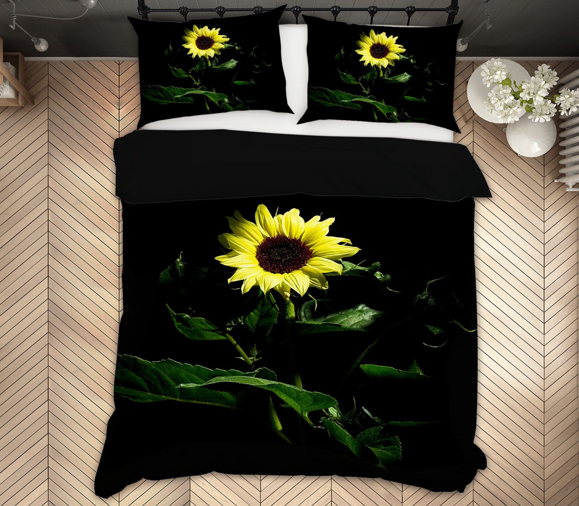 3D Sunflower 2130 Kathy Barefield Bedding Bed Pillowcases Quilt Quiet Covers AJ Creativity Home