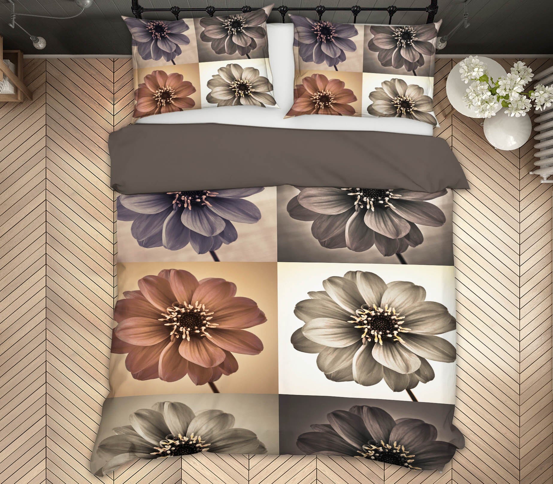 3D Vintage Chrysanthemum 1011 Assaf Frank Bedding Bed Pillowcases Quilt Quiet Covers AJ Creativity Home