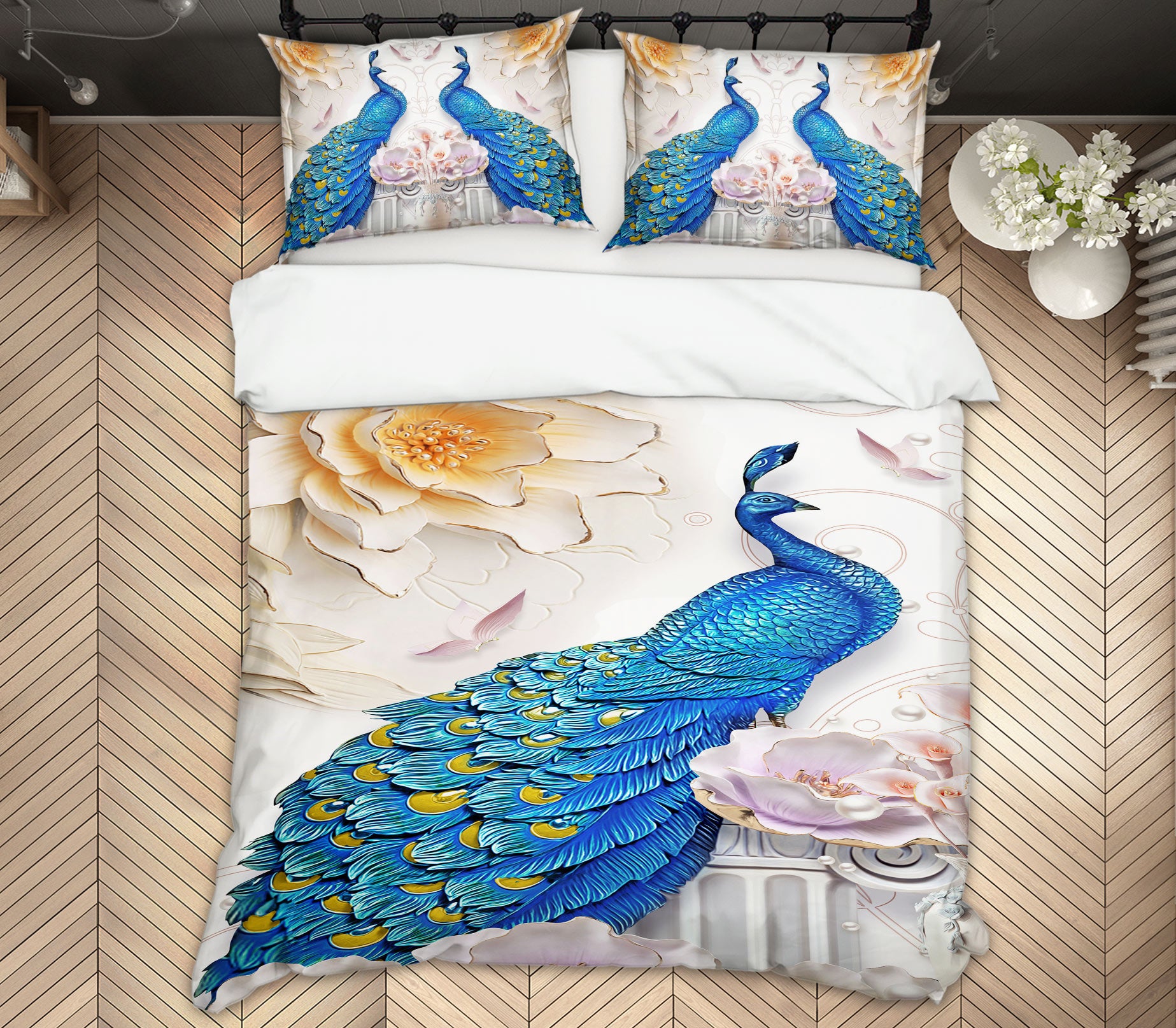 3D Peacock 13036 Bed Pillowcases Quilt