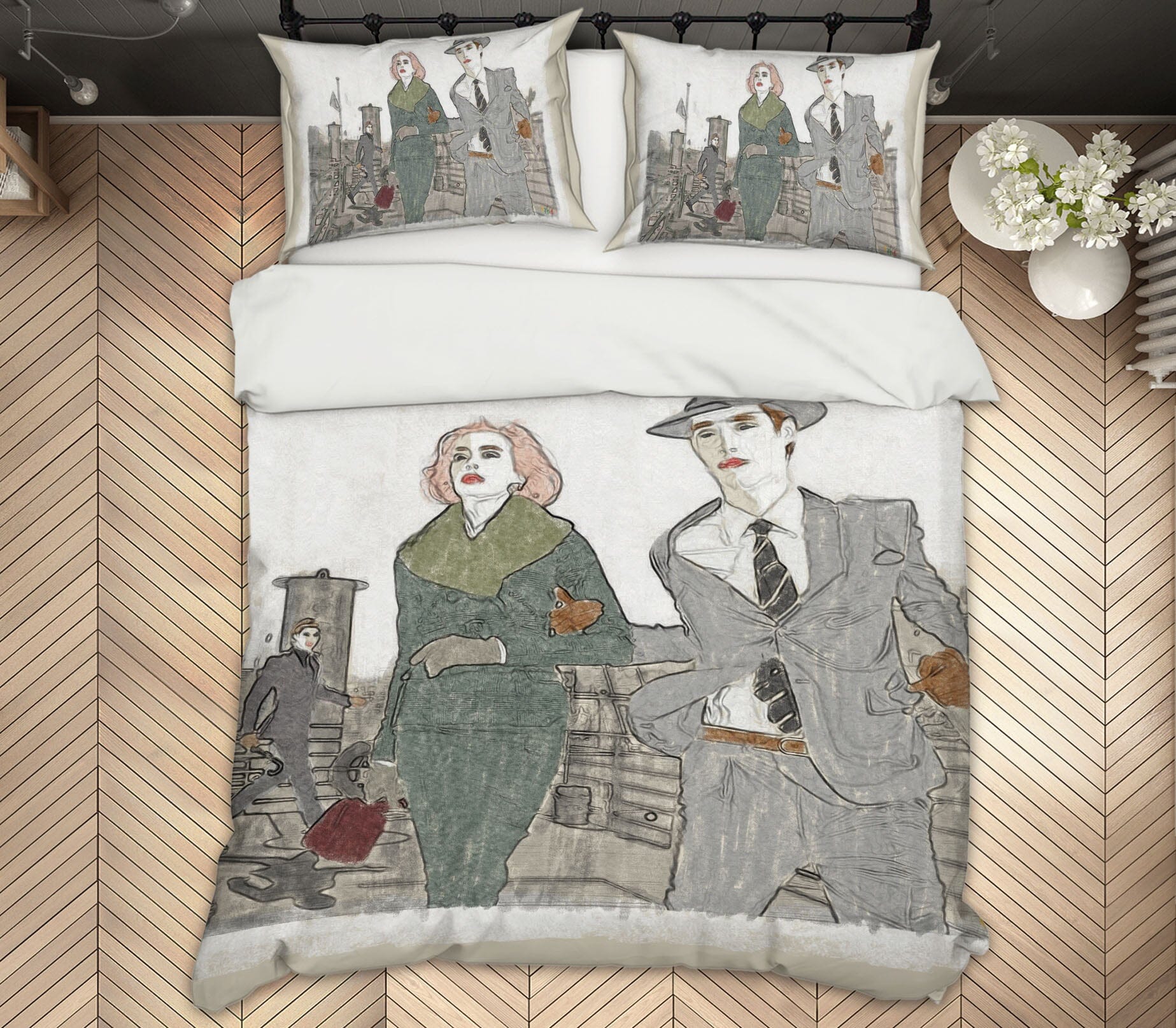 3D Couple Dating 2007 Marco Cavazzana Bedding Bed Pillowcases Quilt Quiet Covers AJ Creativity Home