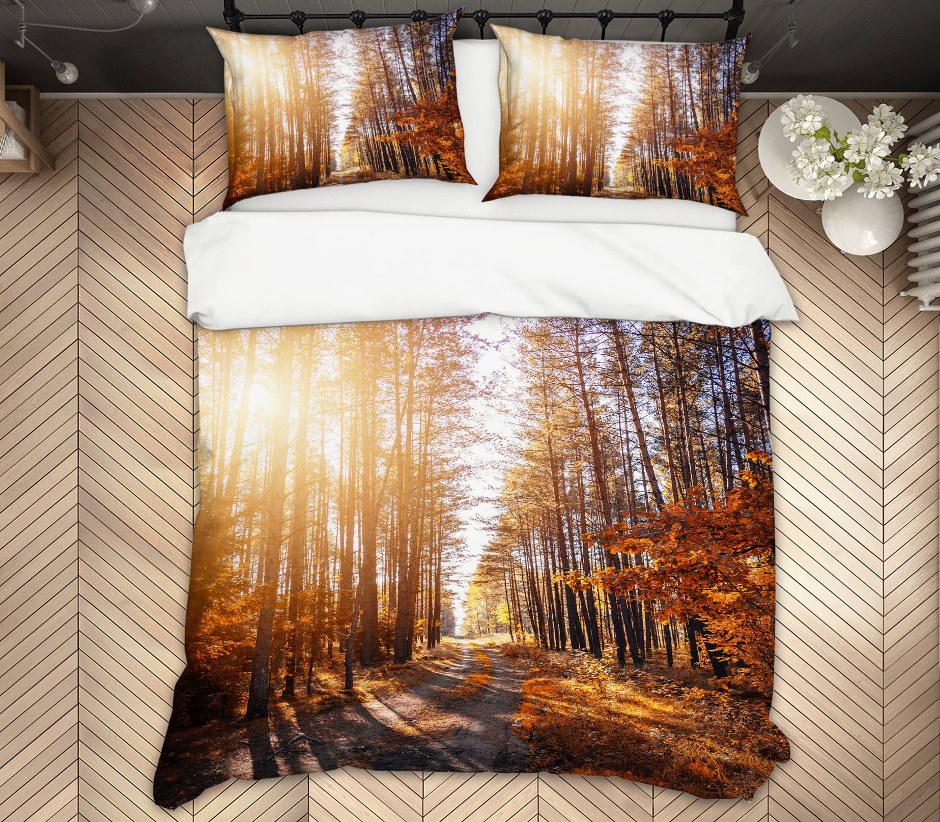 3D Tree Street 12228 Bed Pillowcases Quilt