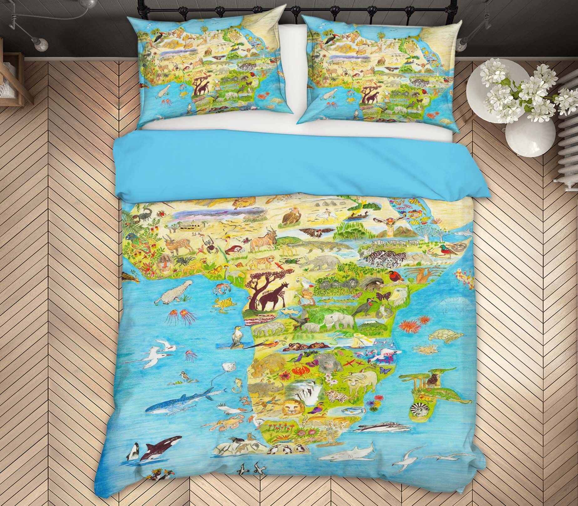 3D Africa Animal Pattern 018 Michael Sewell Bedding Bed Pillowcases Quilt Quiet Covers AJ Creativity Home