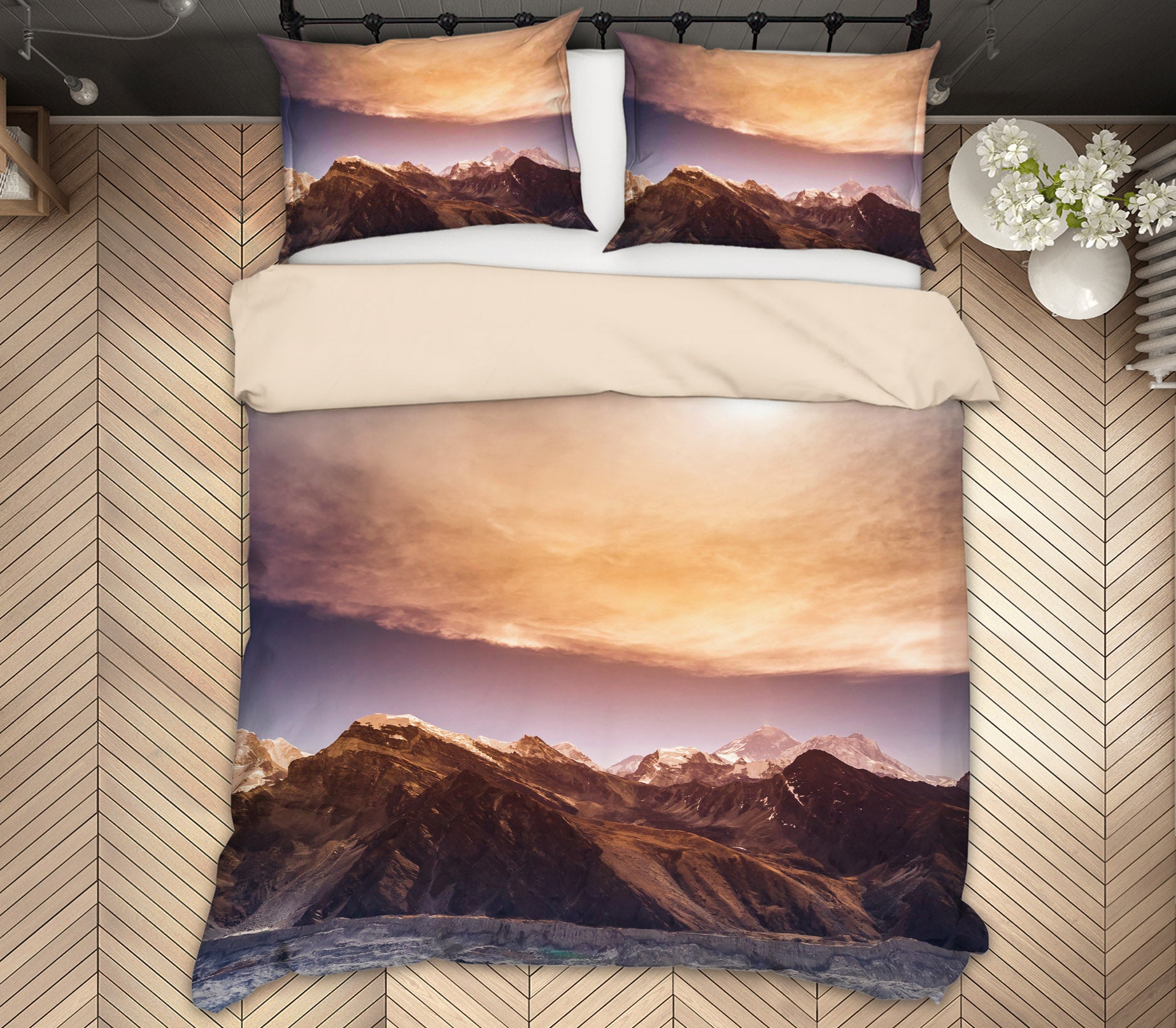 3D Mountains 63169 Bed Pillowcases Quilt