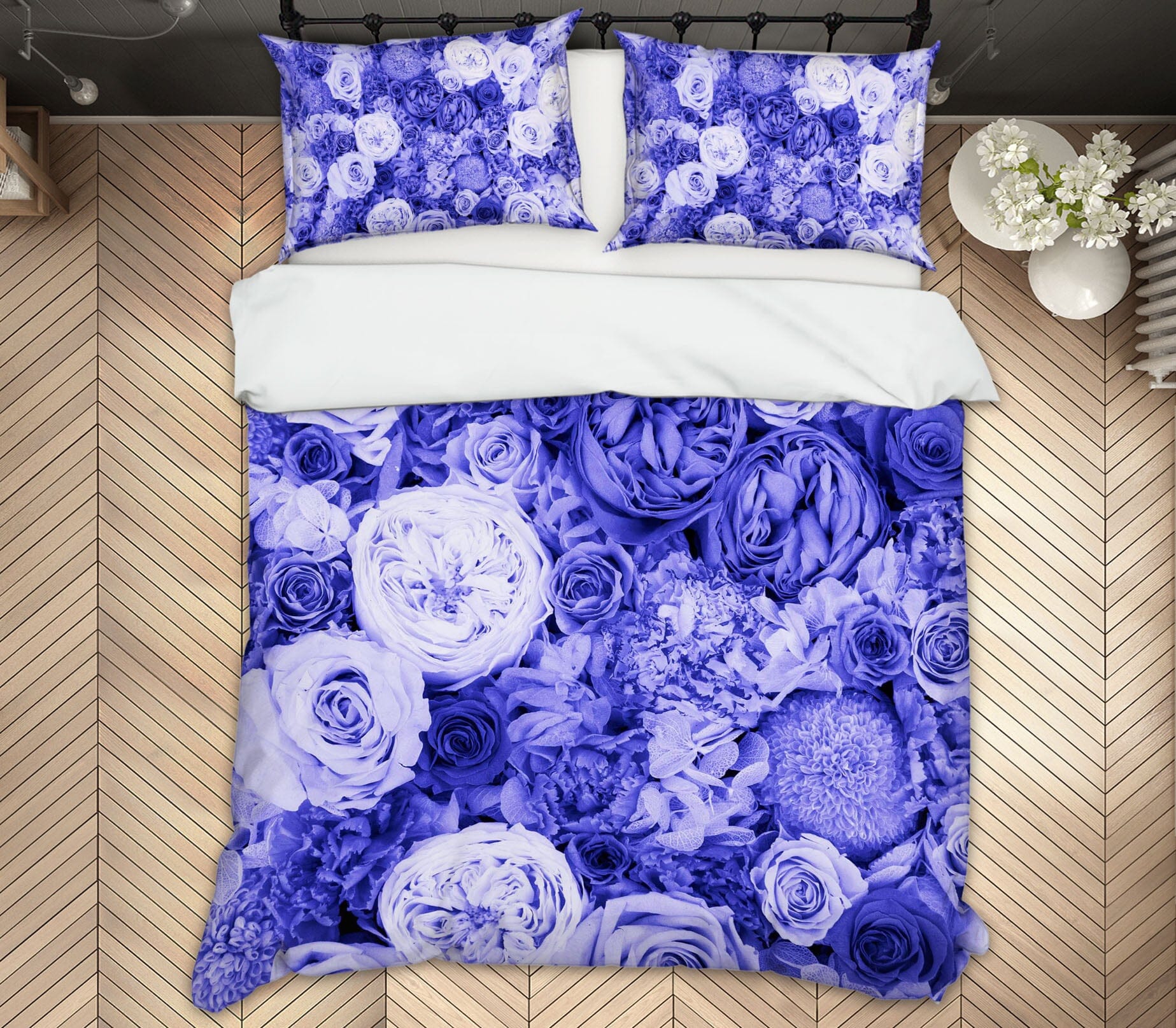 3D Purple Rose 2001 Noirblanc777 Bedding Bed Pillowcases Quilt Quiet Covers AJ Creativity Home