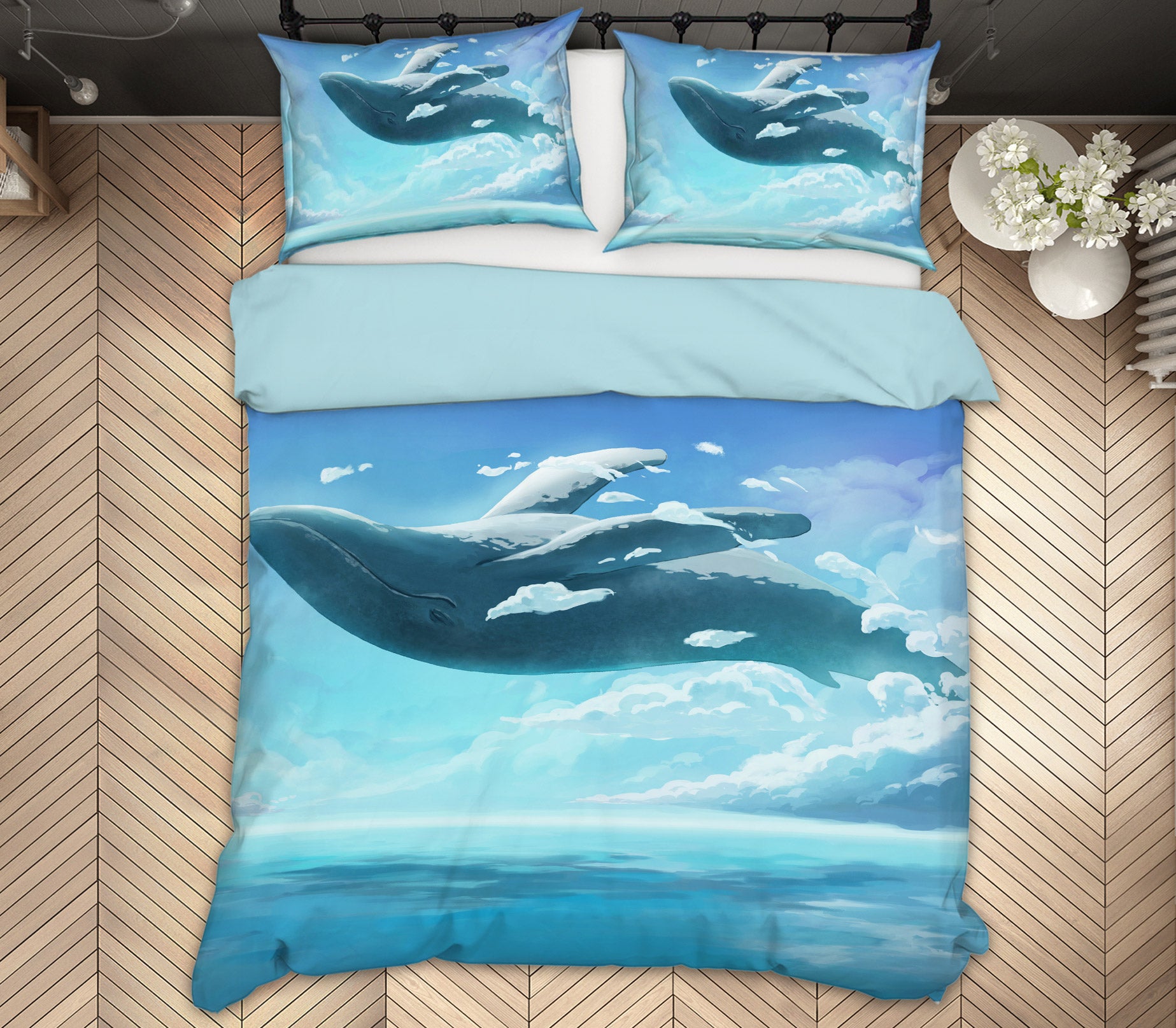 3D Sea Of Clouds Whale 12018 Bed Pillowcases Quilt