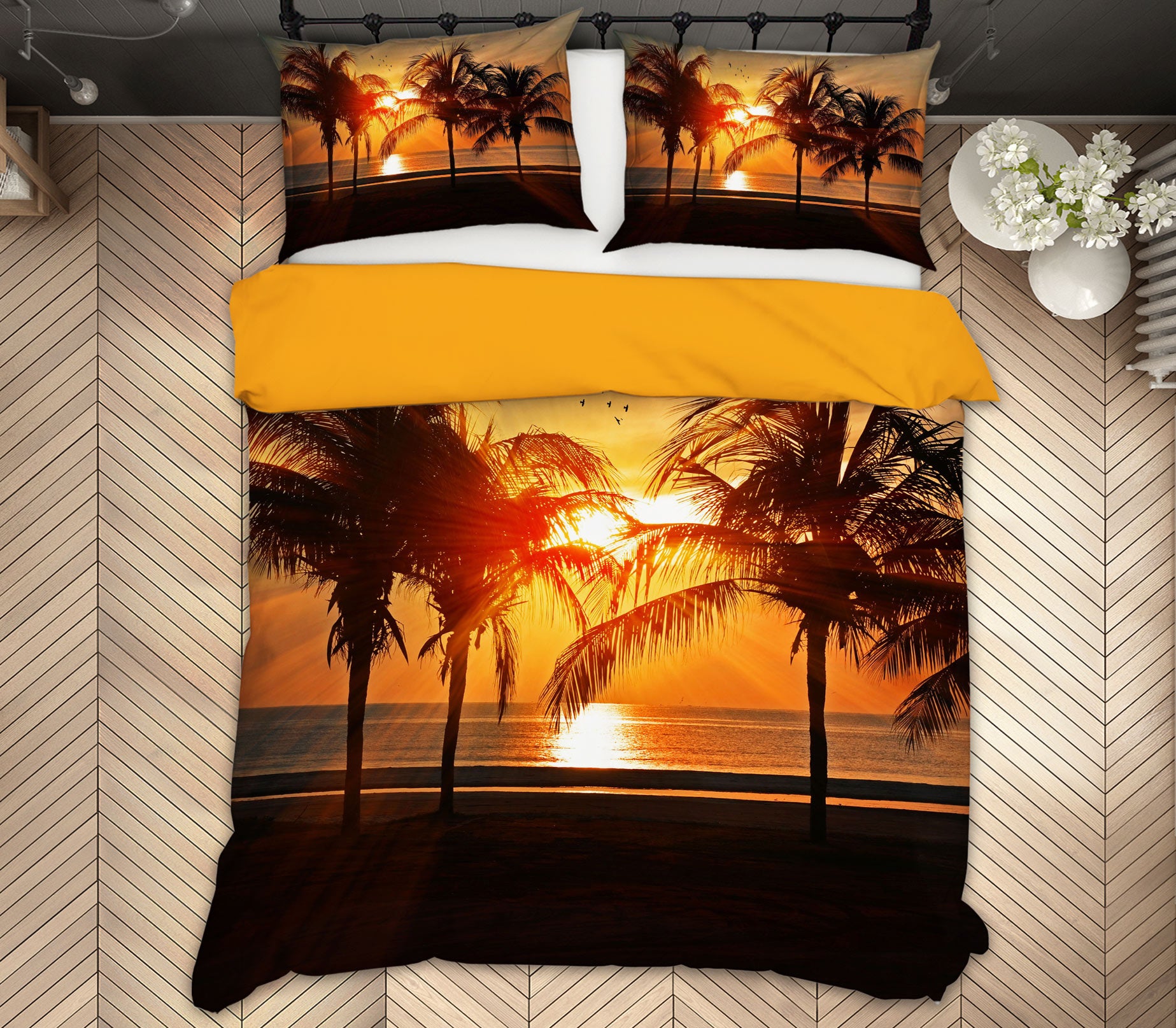 3D Coconut Tree 12223 Bed Pillowcases Quilt