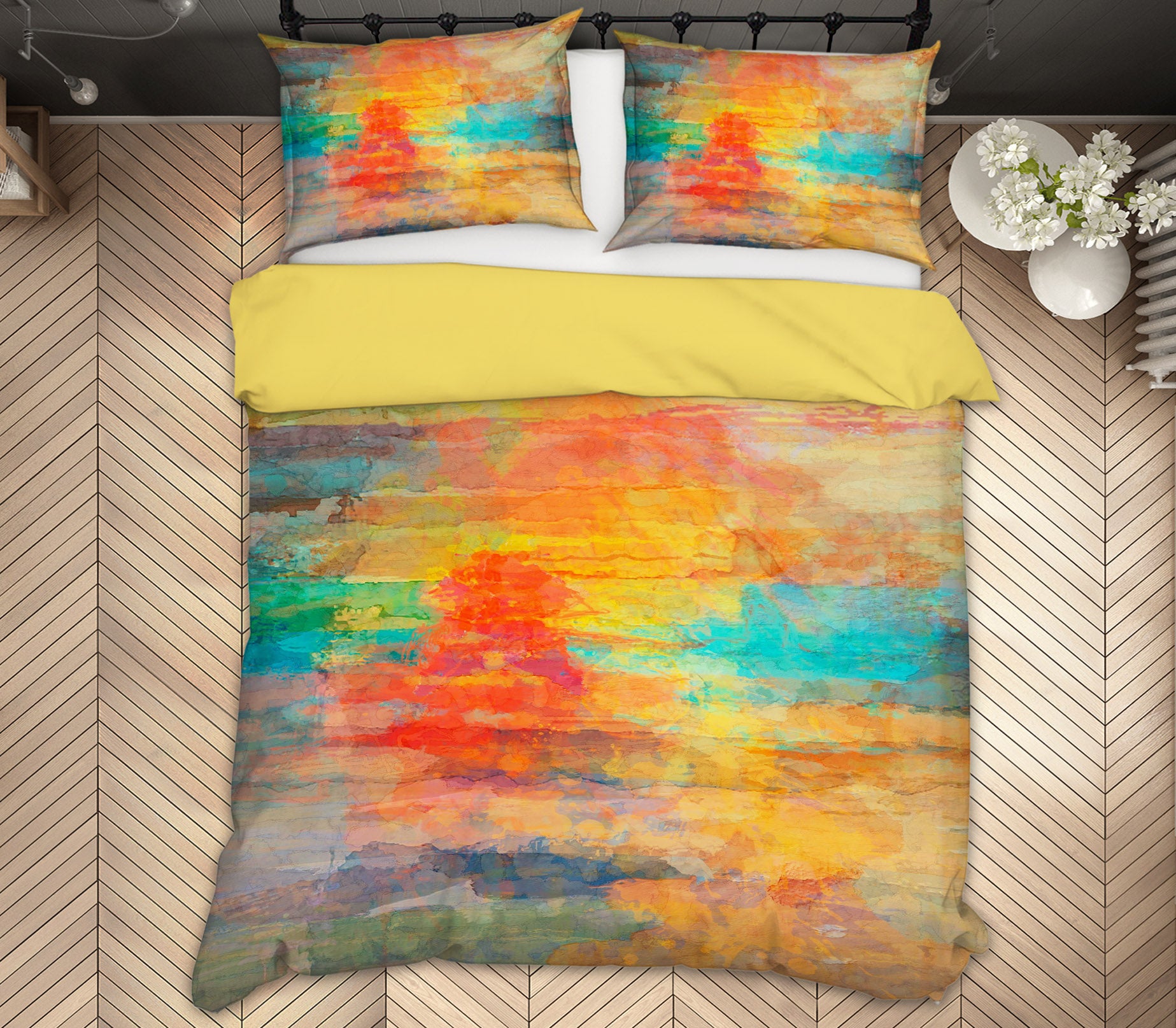 3D Dusk Abstract 1028 Michael Tienhaara Bedding Bed Pillowcases Quilt Quiet Covers AJ Creativity Home