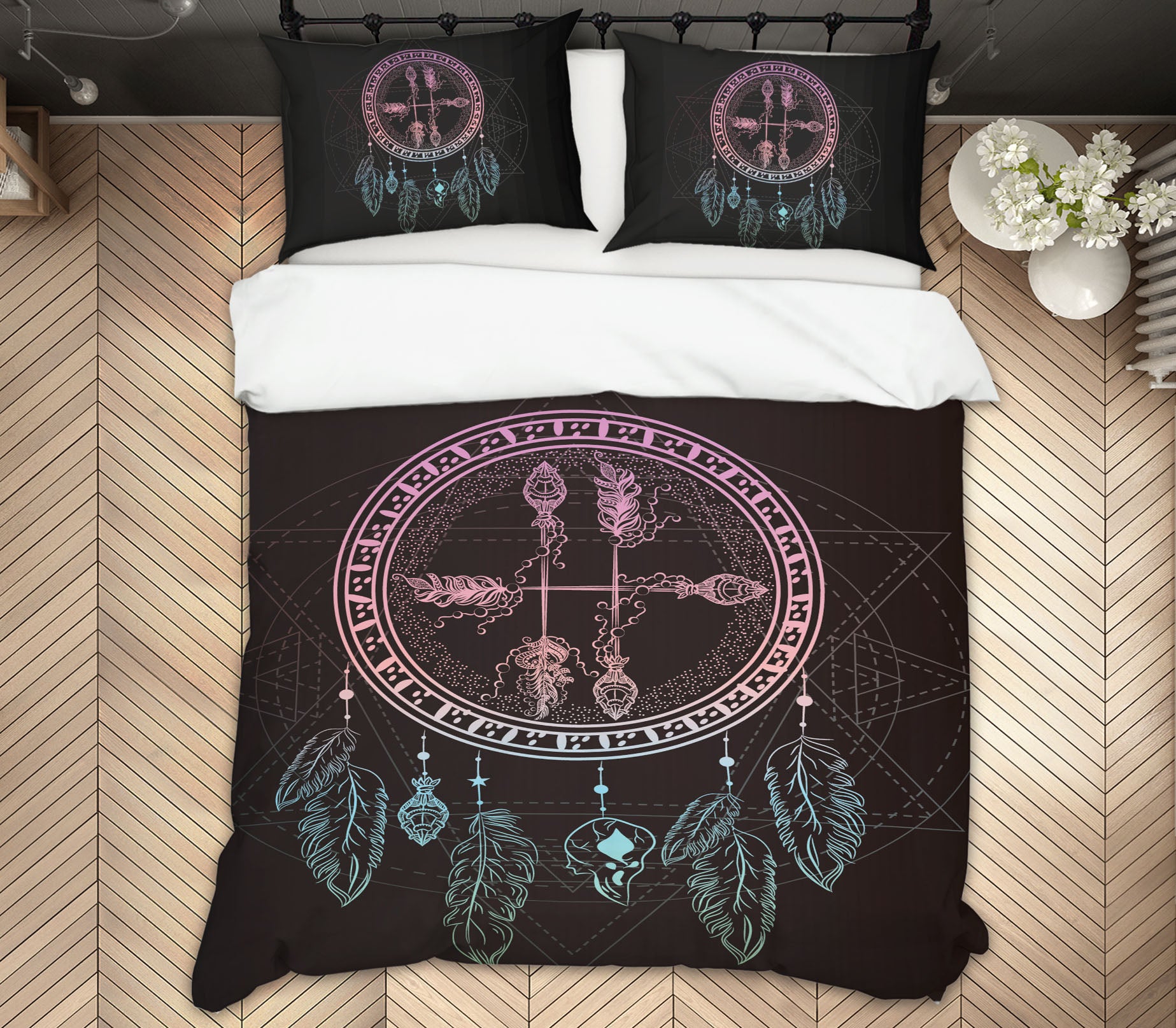 3D Circle Pattern 15014 Bed Pillowcases Quilt
