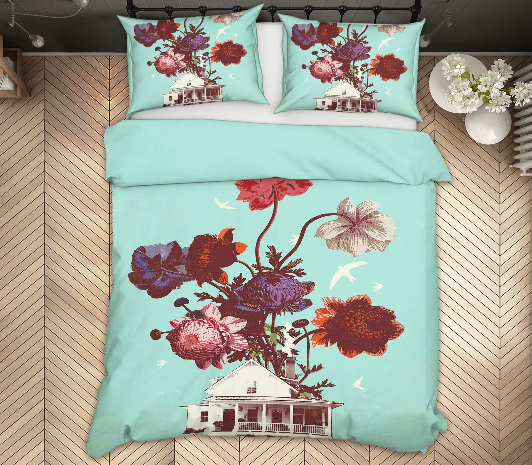 3D Flower Room 2104 Showdeer Bedding Bed Pillowcases Quilt Quiet Covers AJ Creativity Home