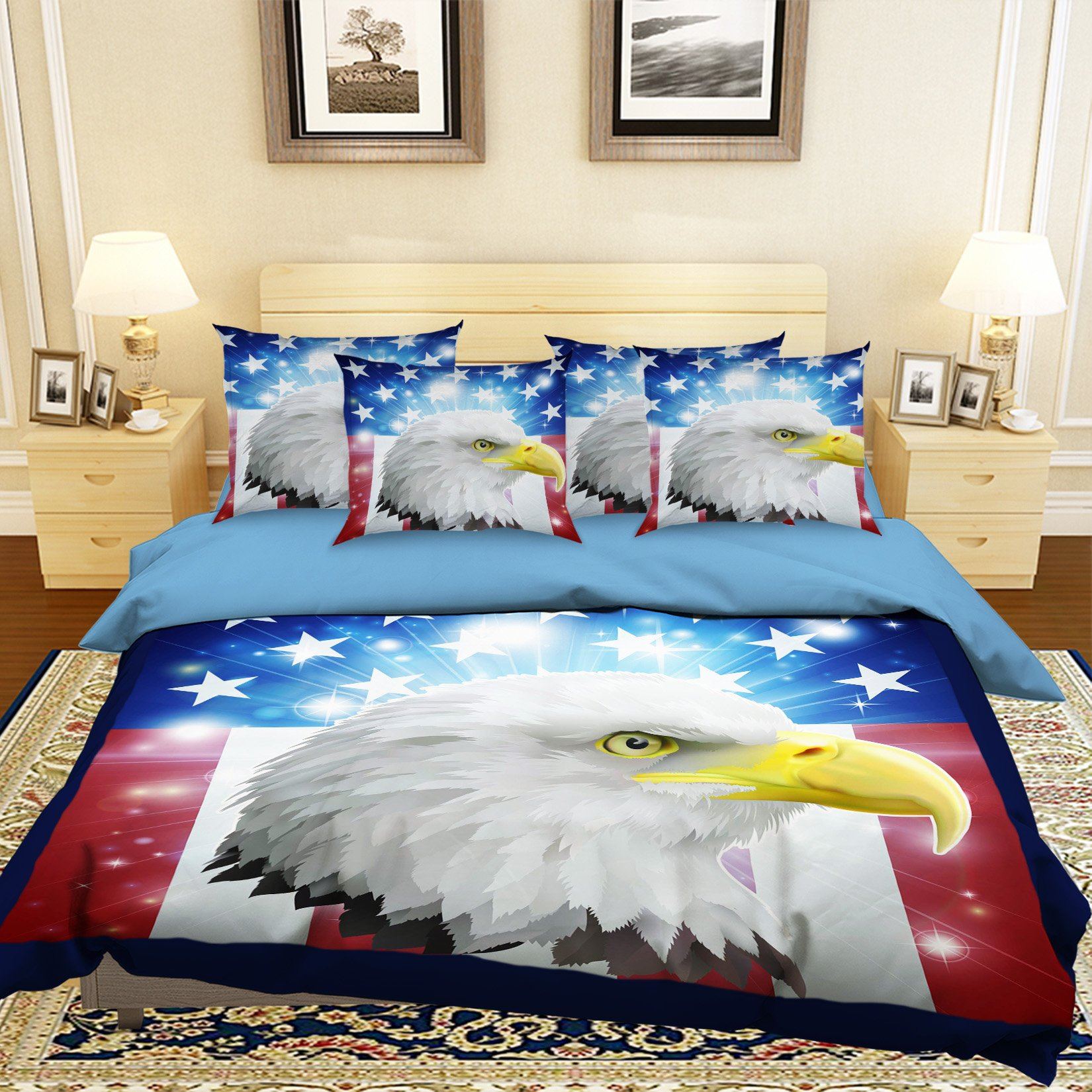 3D Eagle Head 045 Bed Pillowcases Quilt Wallpaper AJ Wallpaper