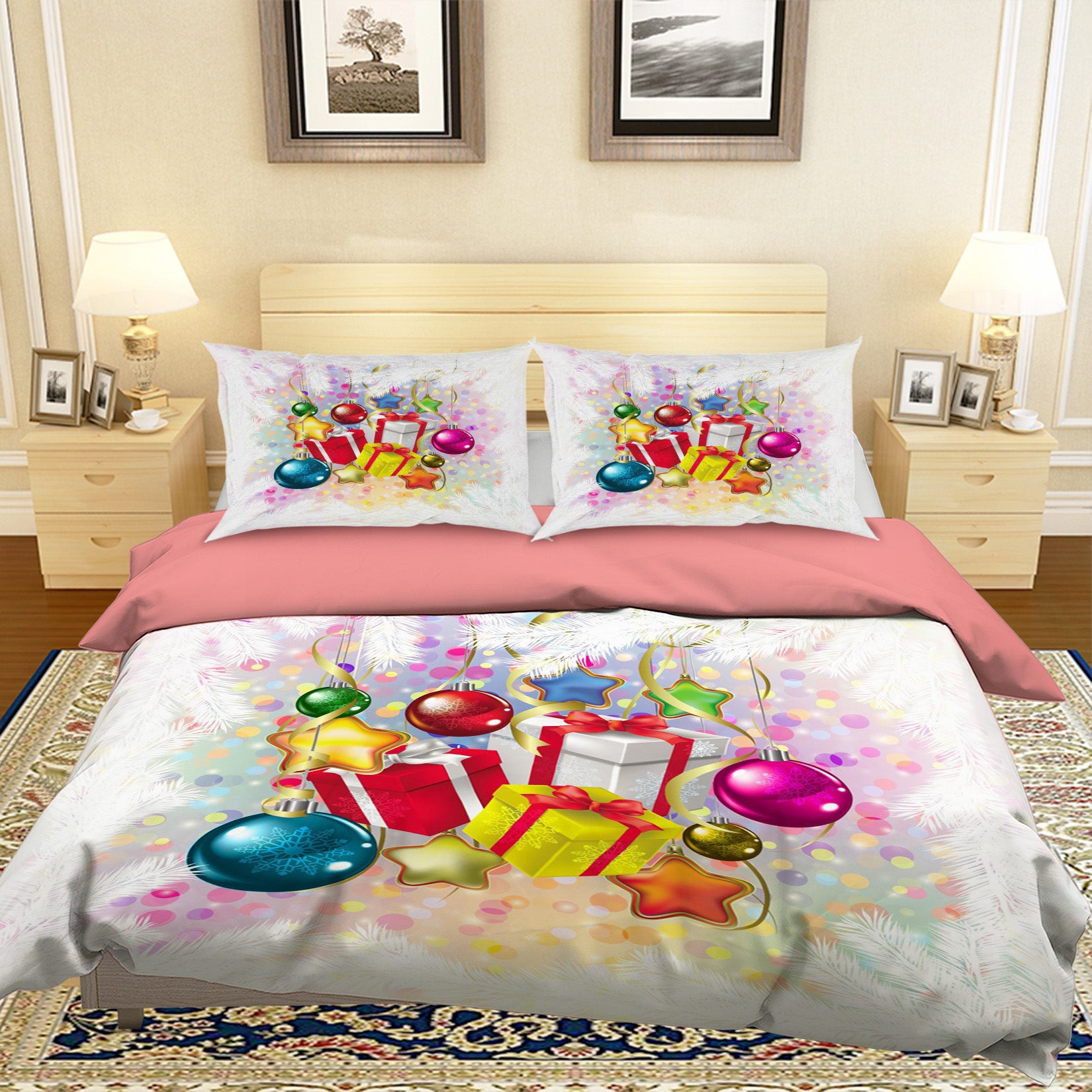 3D Christmas Gift 45045 Christmas Quilt Duvet Cover Xmas Bed Pillowcases