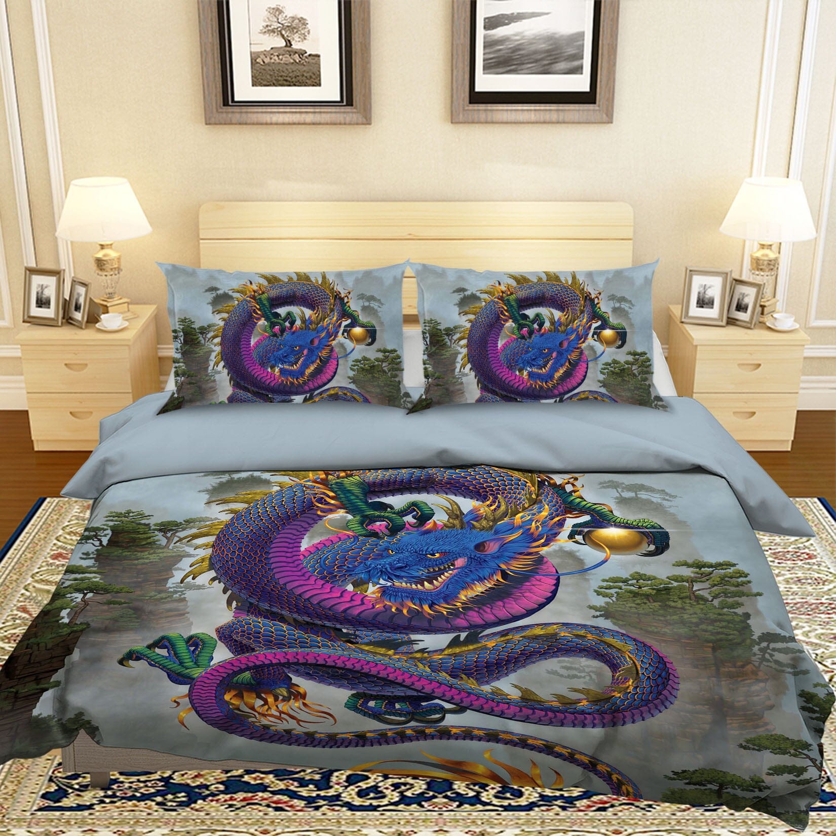 3D Good Fortune Dragon Def 048 Bed Pillowcases Quilt Exclusive Designer Vincent Quiet Covers AJ Creativity Home
