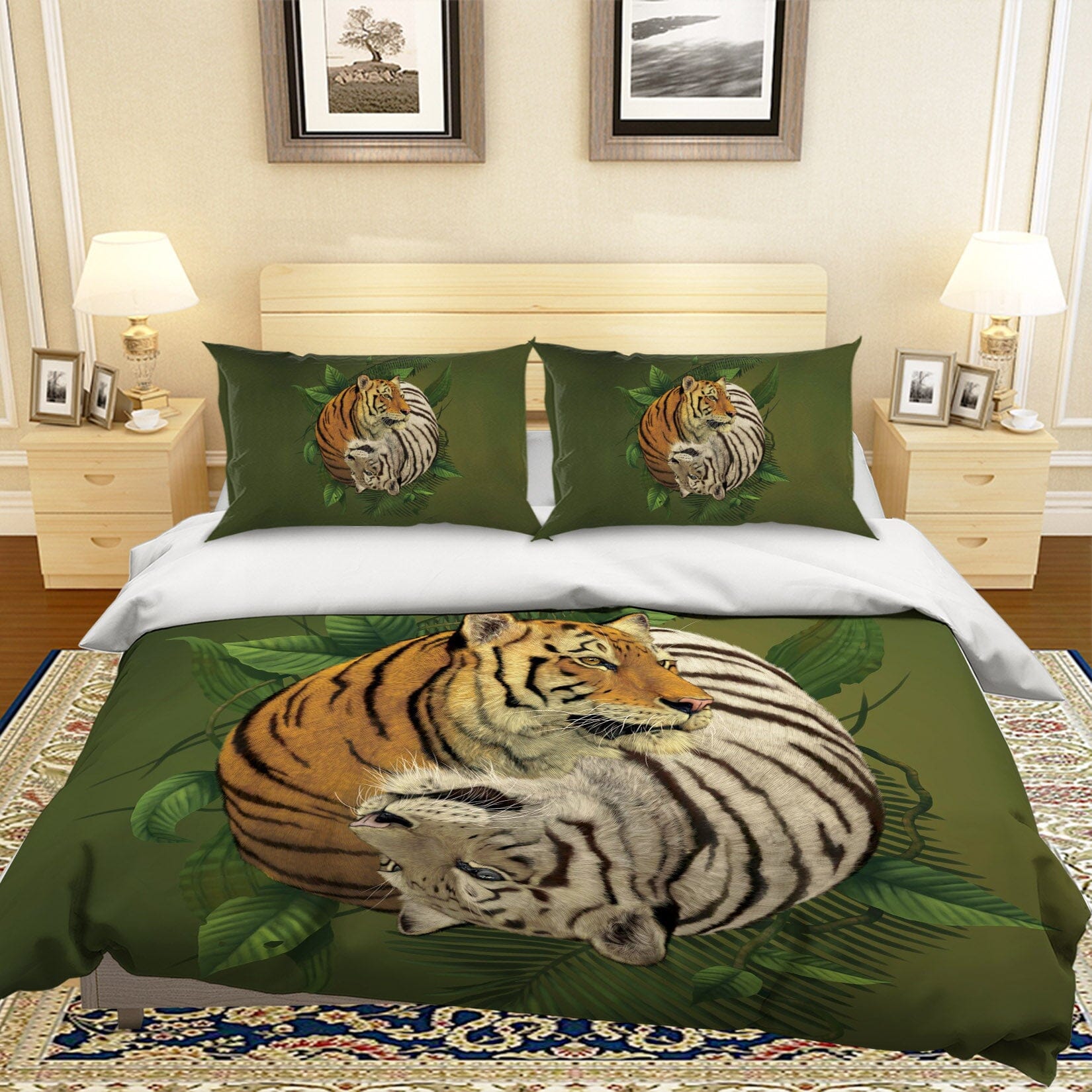 3D Tiger Yin Yang 088 Bed Pillowcases Quilt Exclusive Designer Vincent Quiet Covers AJ Creativity Home