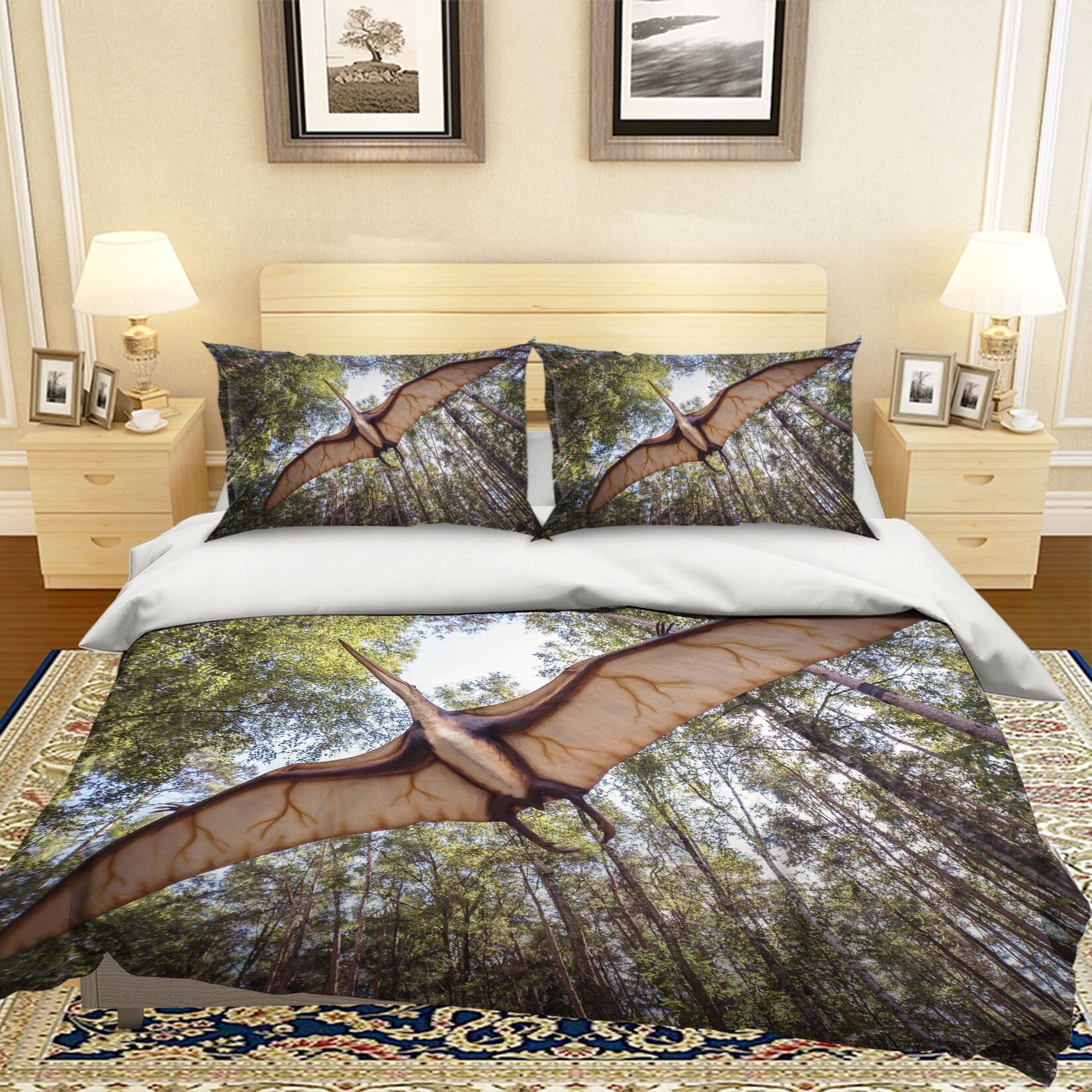 3D Forest Pterodactyl 1916 Bed Pillowcases Quilt Quiet Covers AJ Creativity Home