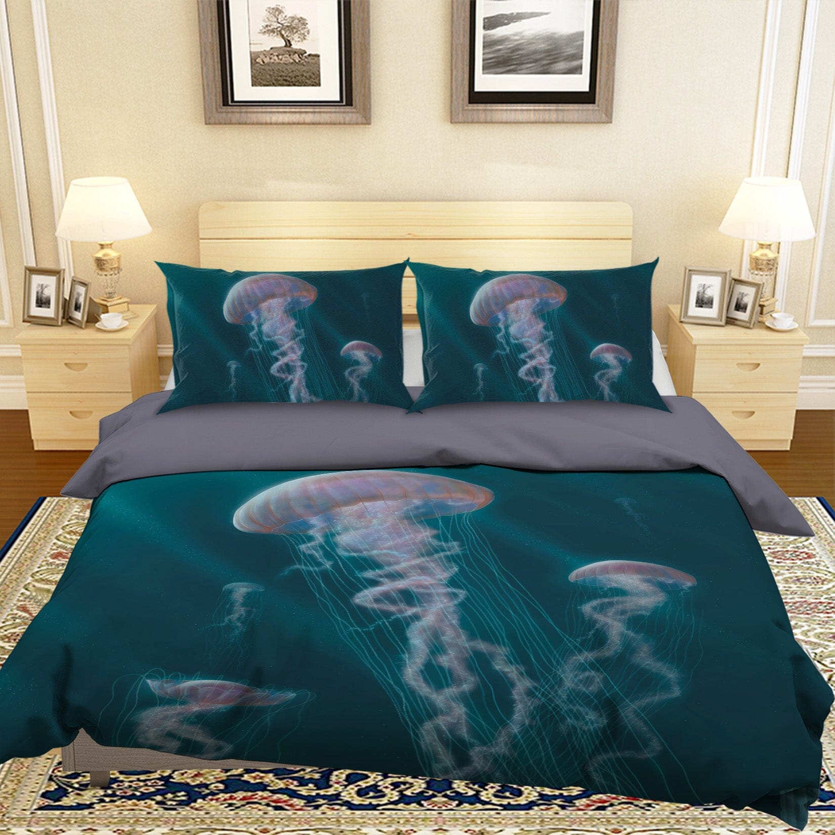 3D Jellyfish Def 054 Bed Pillowcases Quilt Exclusive Designer Vincent Quiet Covers AJ Creativity Home