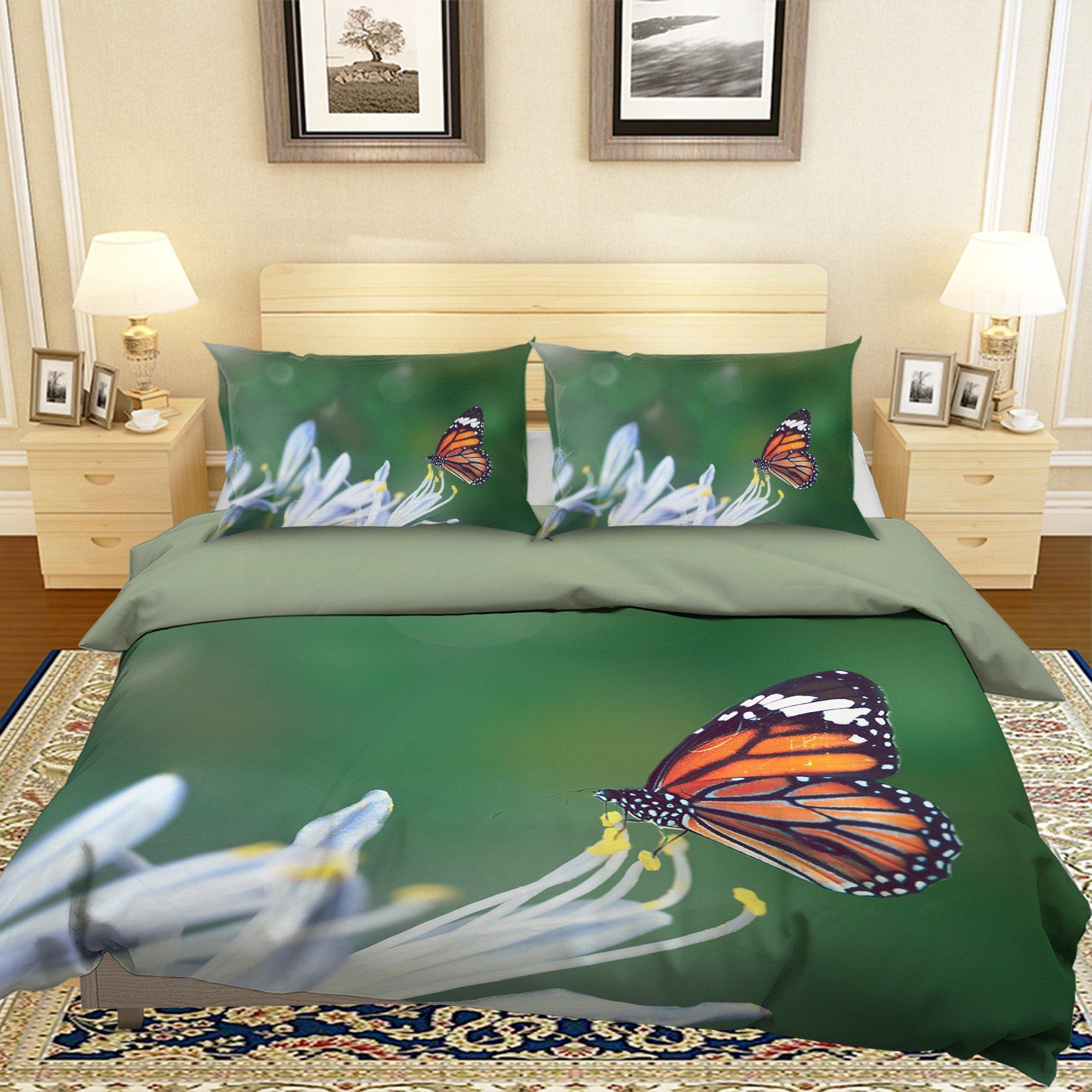 3D Flower Butterfly 1949 Bed Pillowcases Quilt Quiet Covers AJ Creativity Home