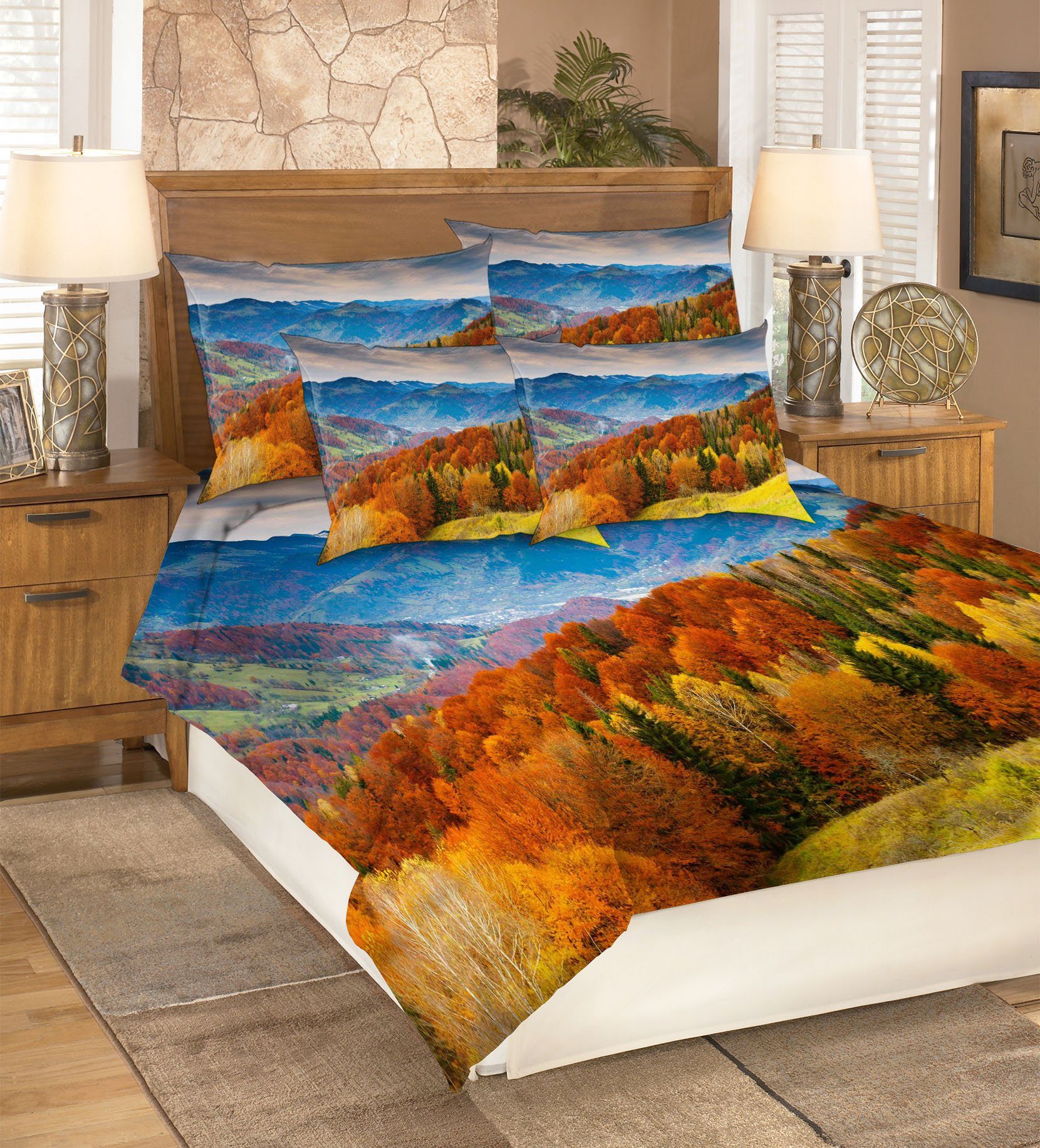 3D Mountains Scenery 95 Bed Pillowcases Quilt Wallpaper AJ Wallpaper