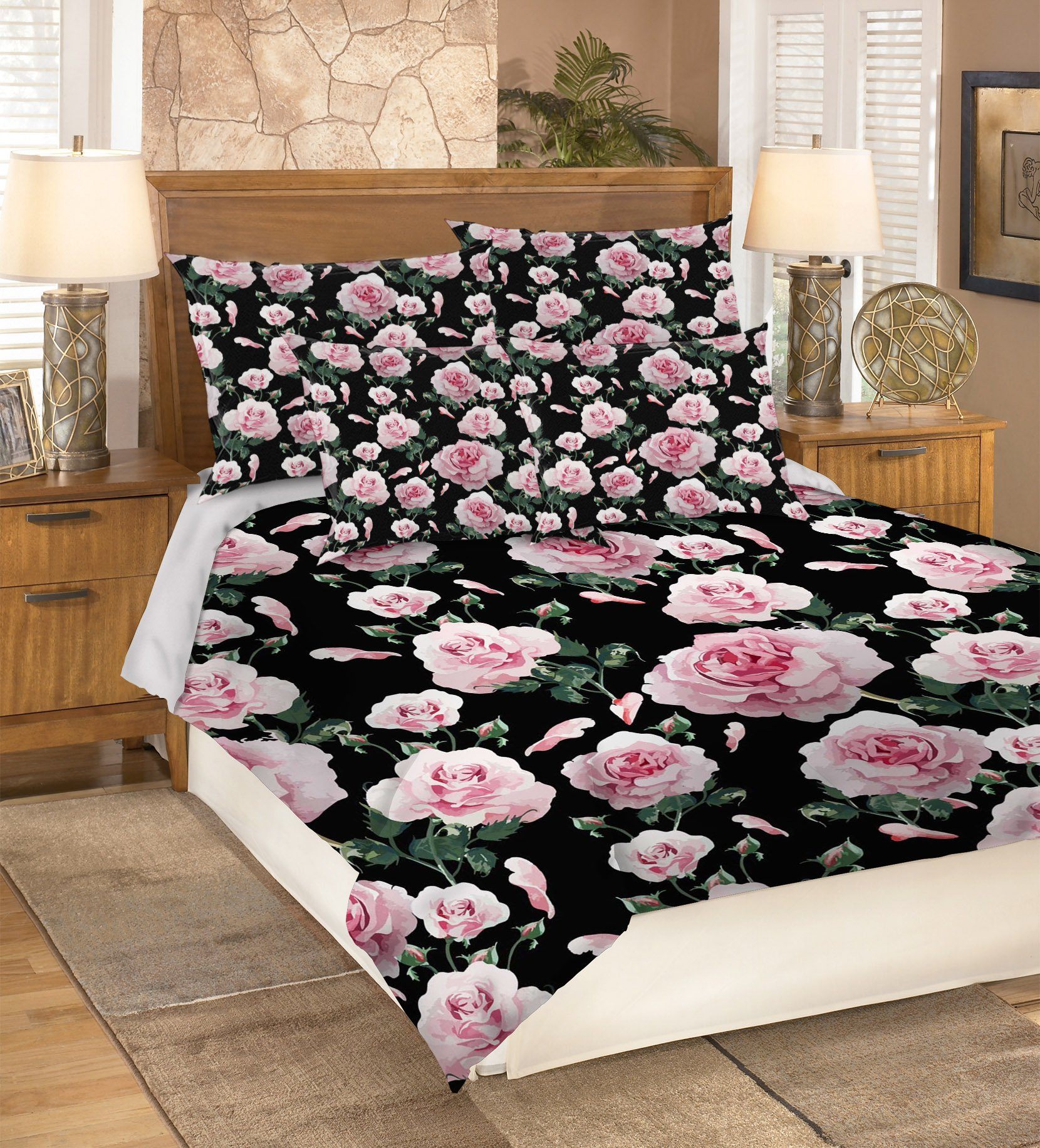 3D Pink Flowers Pattern 333 Bed Pillowcases Quilt Wallpaper AJ Wallpaper