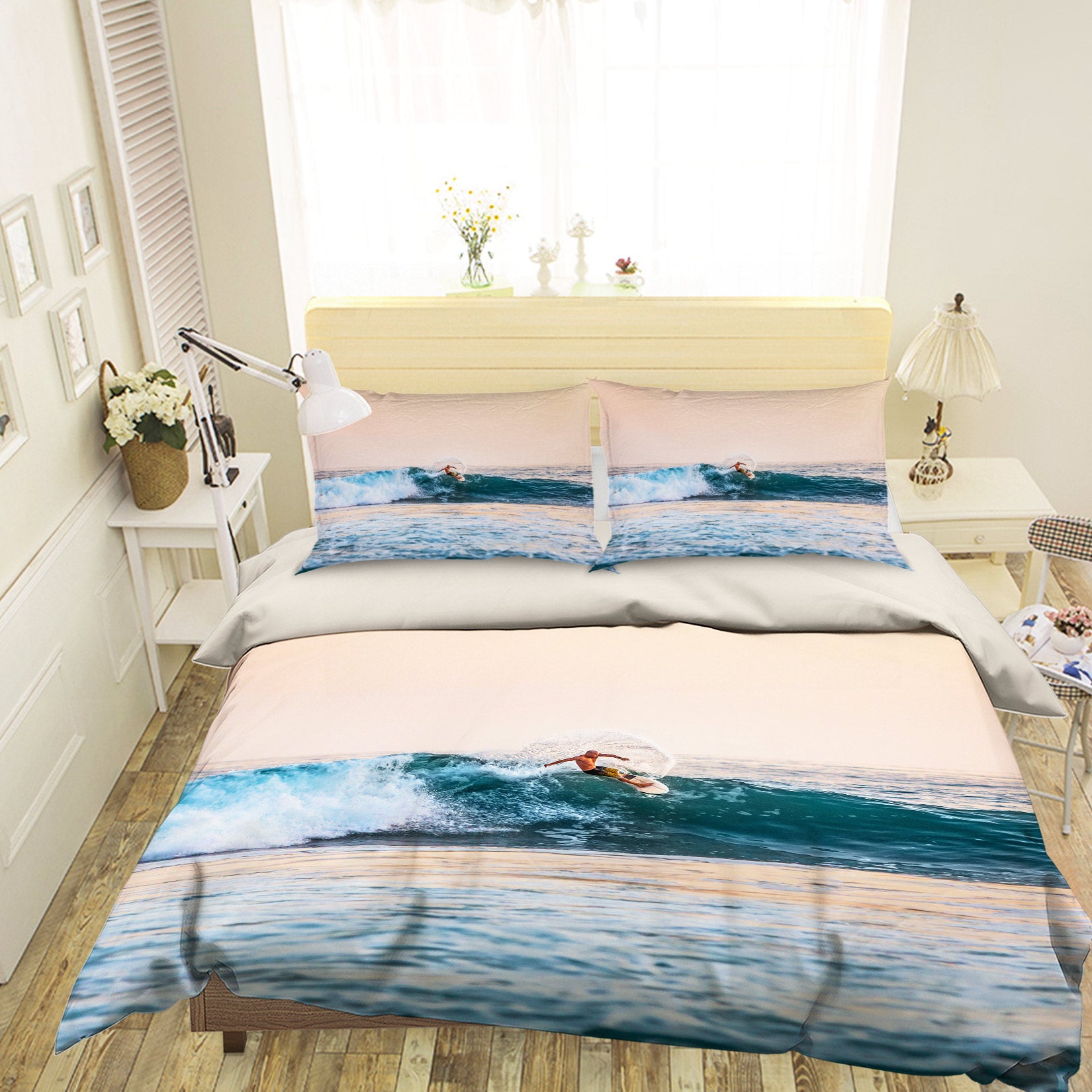 3D Surfing At Sea 14089 Bed Pillowcases Quilt