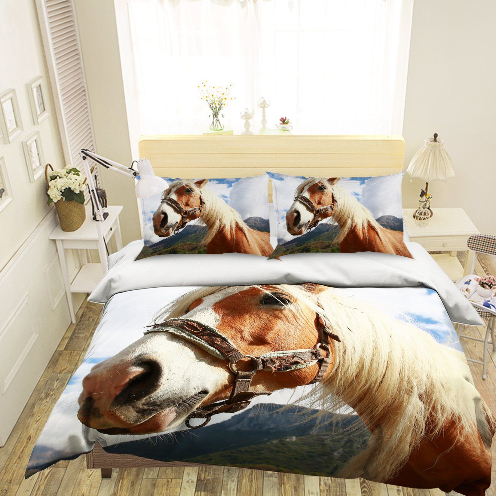 3D Horse Nose 1961 Bed Pillowcases Quilt Quiet Covers AJ Creativity Home