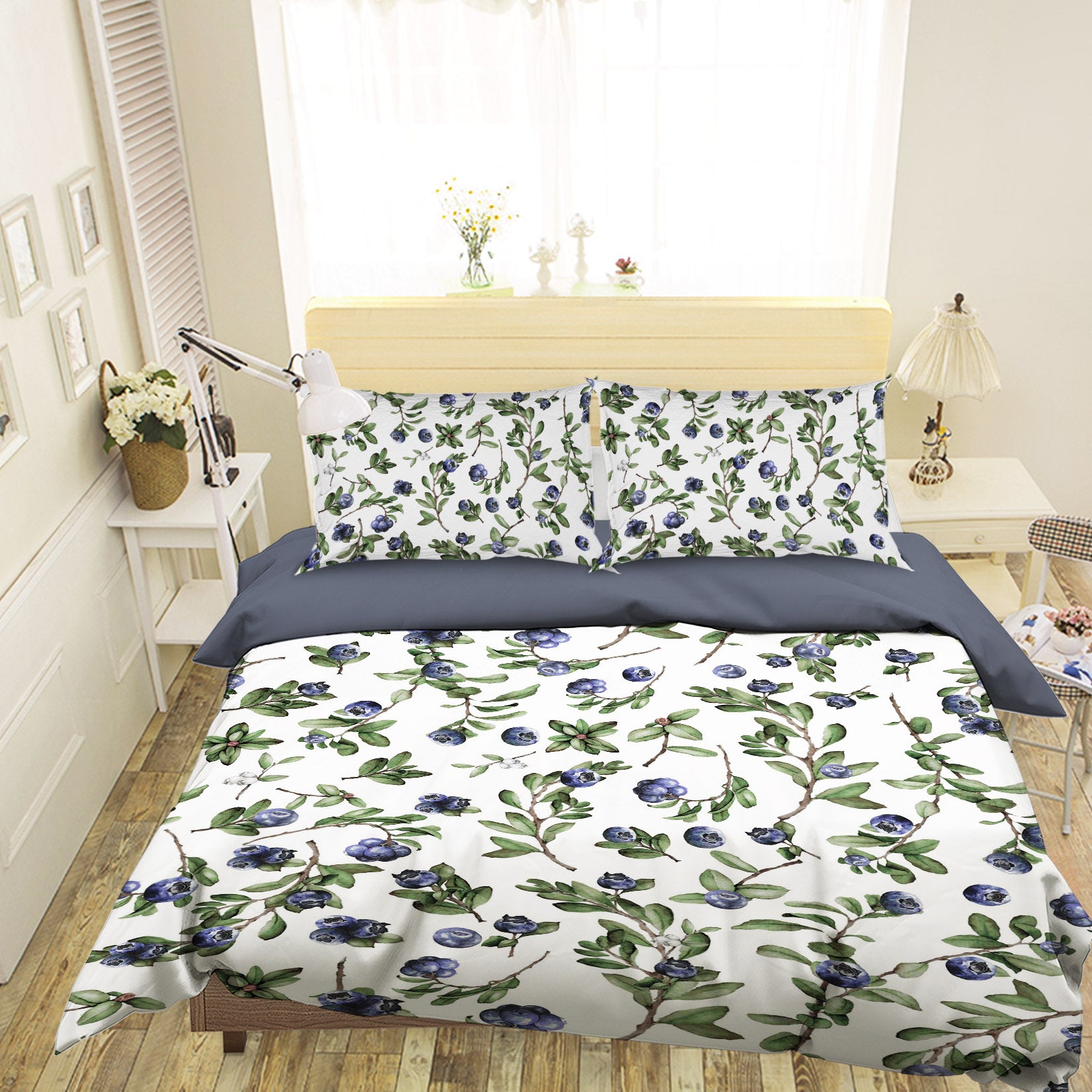 3D Blueberry Leaves 103 Uta Naumann Bedding Bed Pillowcases Quilt