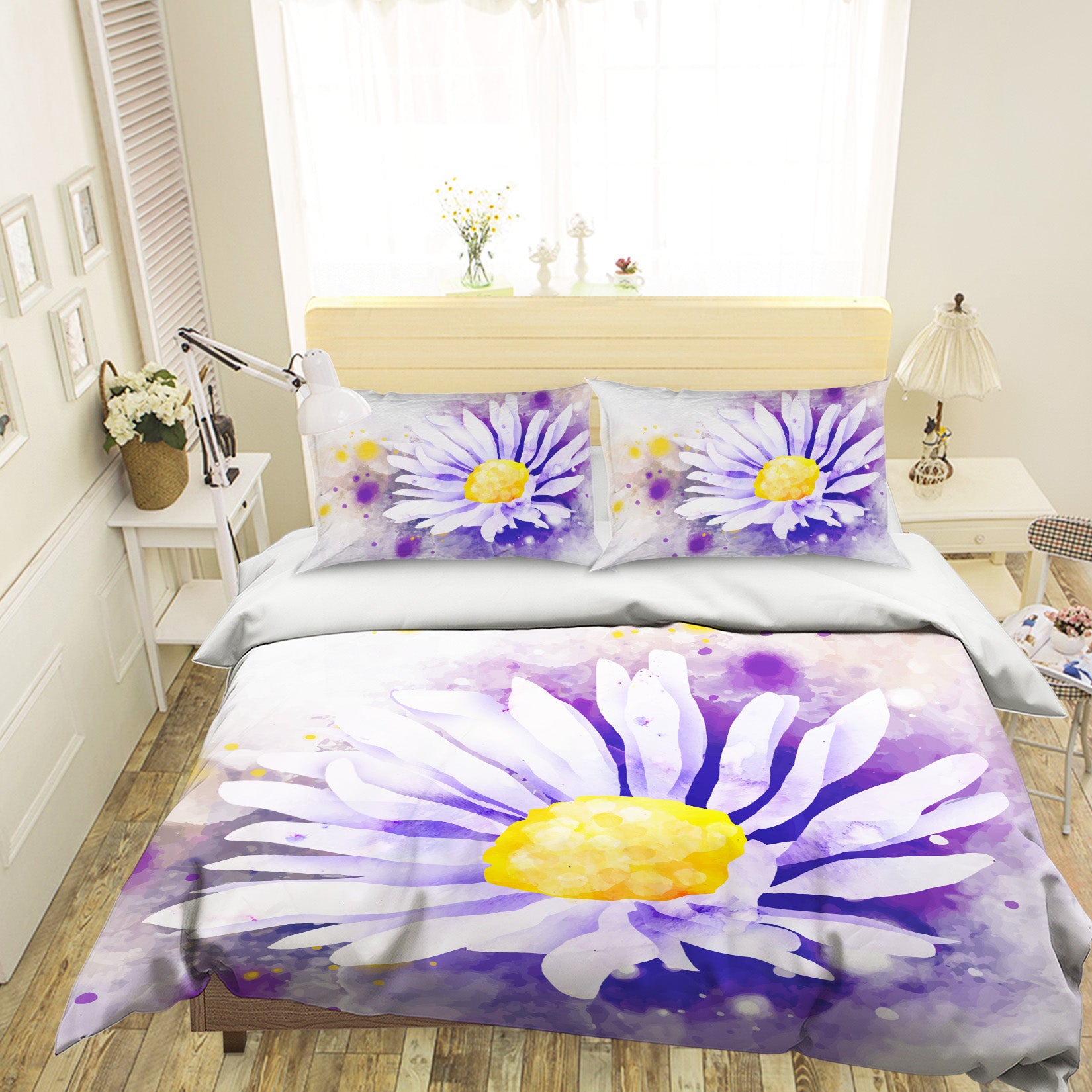3D Purple Flower 60172 Bed Pillowcases Quilt