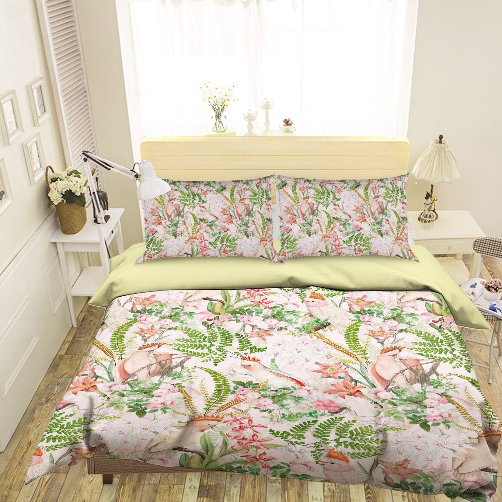 3D Parrot Red Lily Flower 127 Uta Naumann Bedding Bed Pillowcases Quilt Quiet Covers AJ Creativity Home