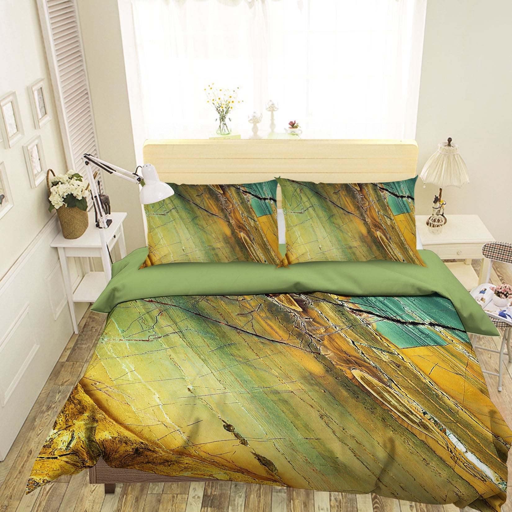 3D Wood Grain Road 16048 Bed Pillowcases Quilt