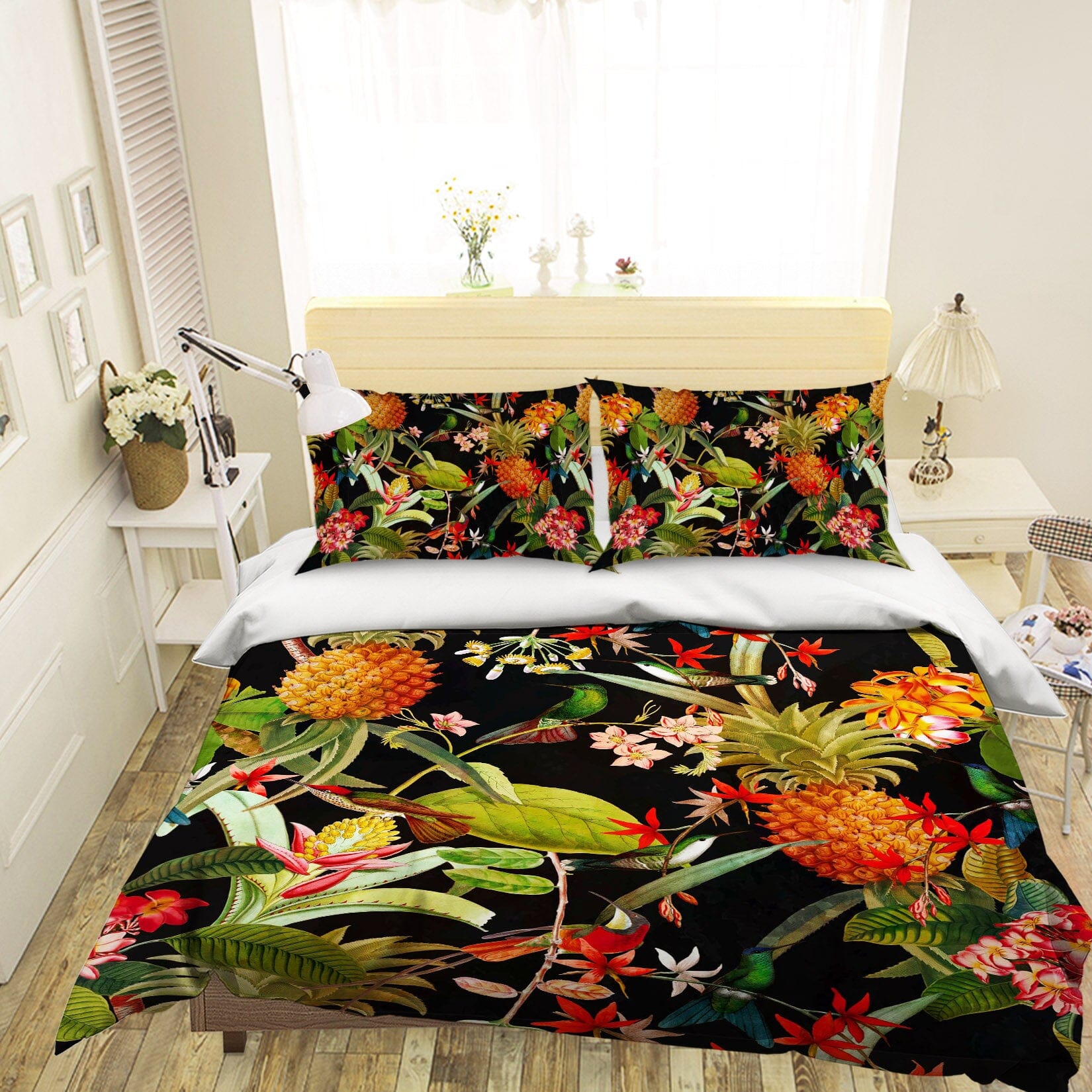 3D Pineapple Flower 161 Uta Naumann Bedding Bed Pillowcases Quilt Quiet Covers AJ Creativity Home