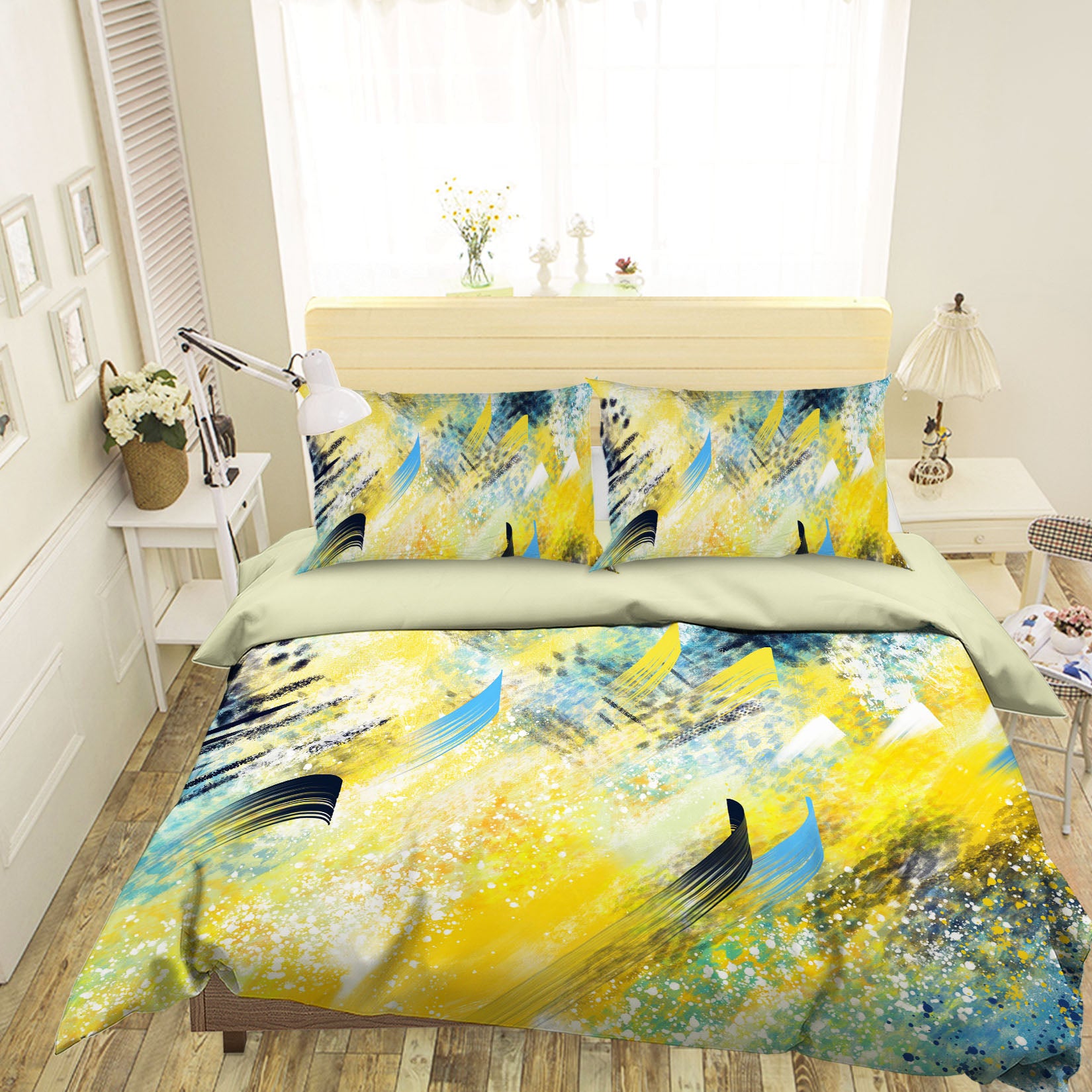 3D Yellow Pattern 15203 Bed Pillowcases Quilt