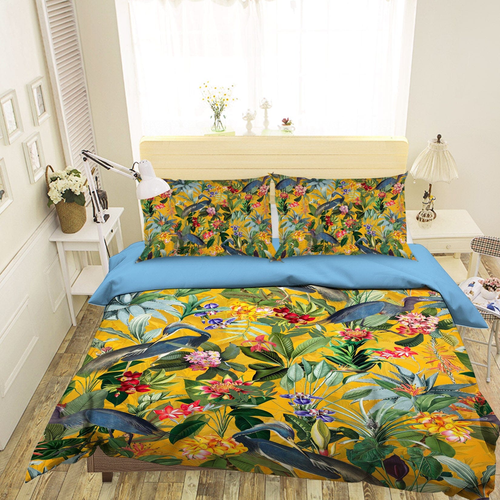 3D Blue Crane 178 Uta Naumann Bedding Bed Pillowcases Quilt Quiet Covers AJ Creativity Home