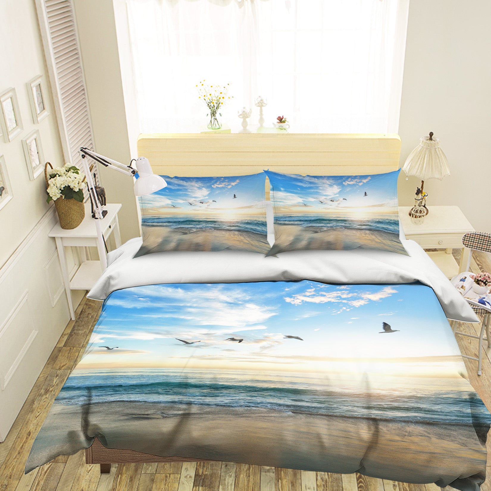 3D Sea Seagull 19125 Bed Pillowcases Quilt