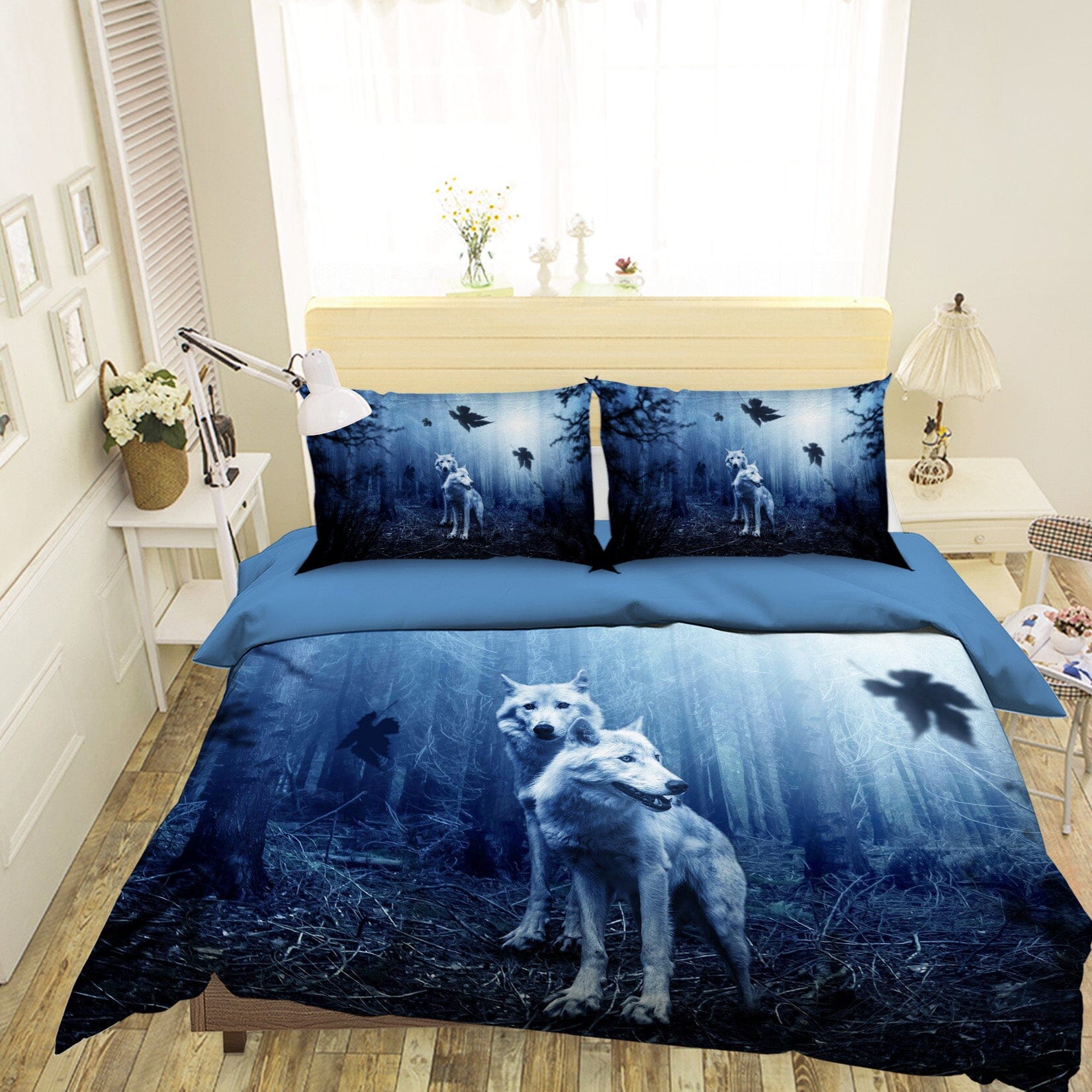 3D Wild Wolf 1955 Bed Pillowcases Quilt Quiet Covers AJ Creativity Home