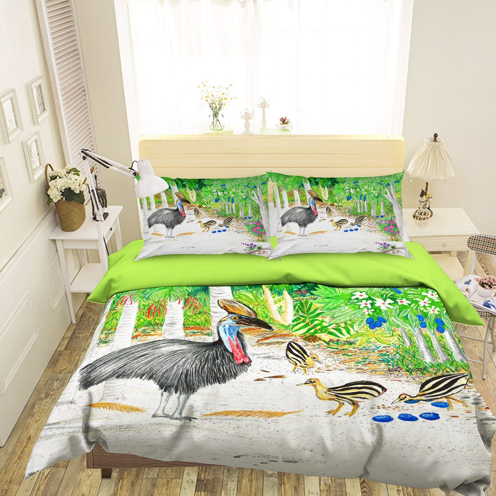 3D Forest Bird 024 Michael Sewell Bedding Bed Pillowcases Quilt Quiet Covers AJ Creativity Home