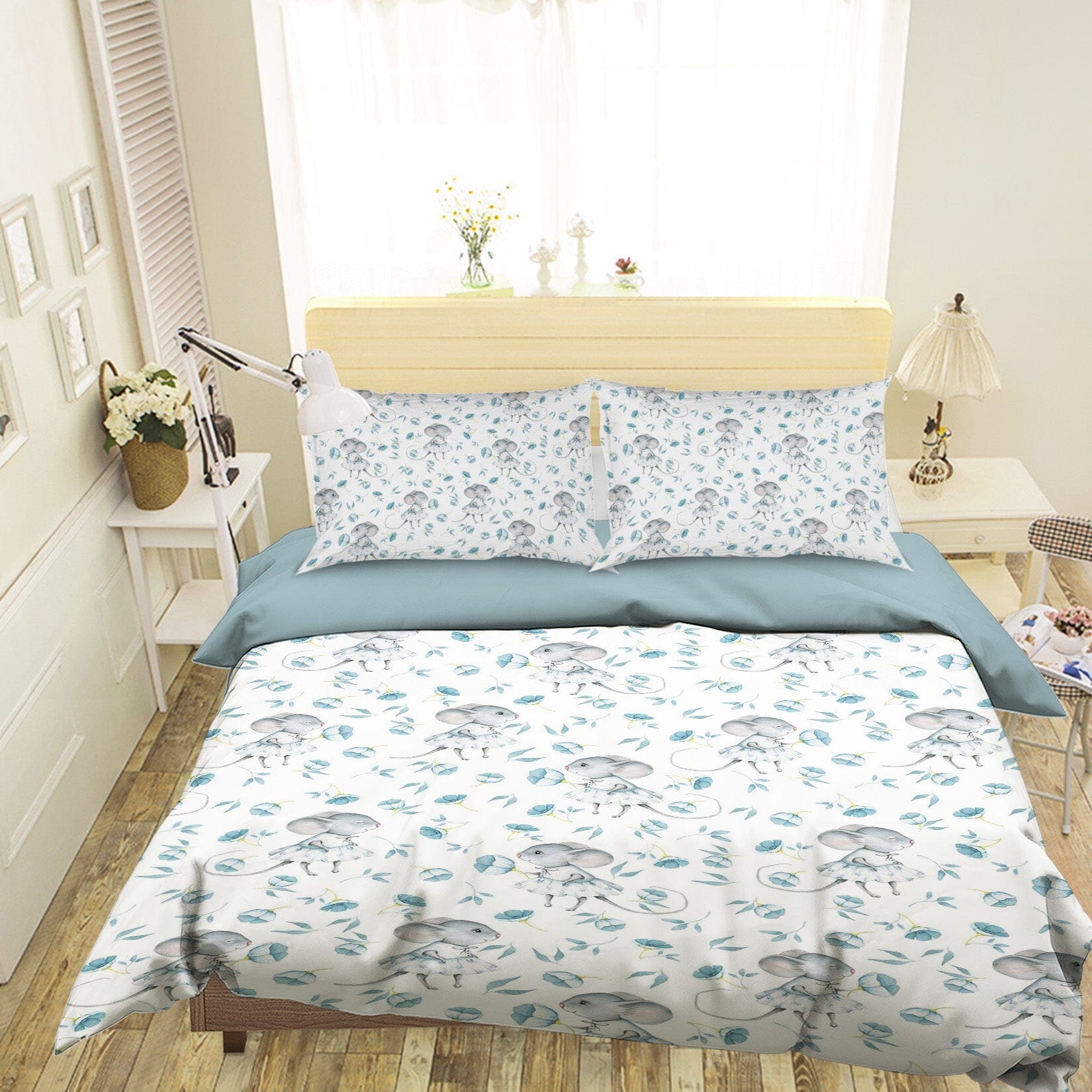 3D Mouse Flower 196 Uta Naumann Bedding Bed Pillowcases Quilt Quiet Covers AJ Creativity Home