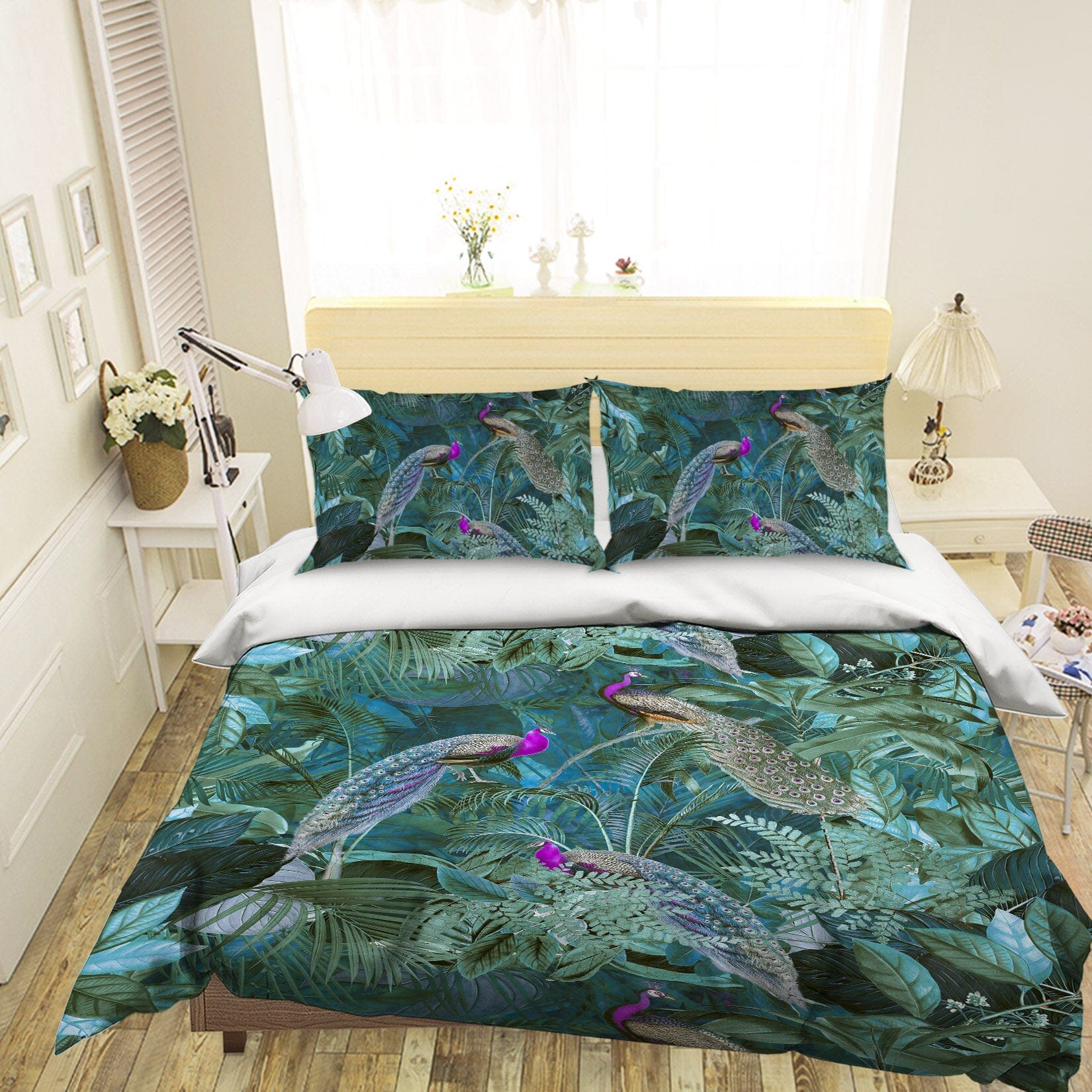 3D Forest Peacock 111 Andrea haase Bedding Bed Pillowcases Quilt Quiet Covers AJ Creativity Home