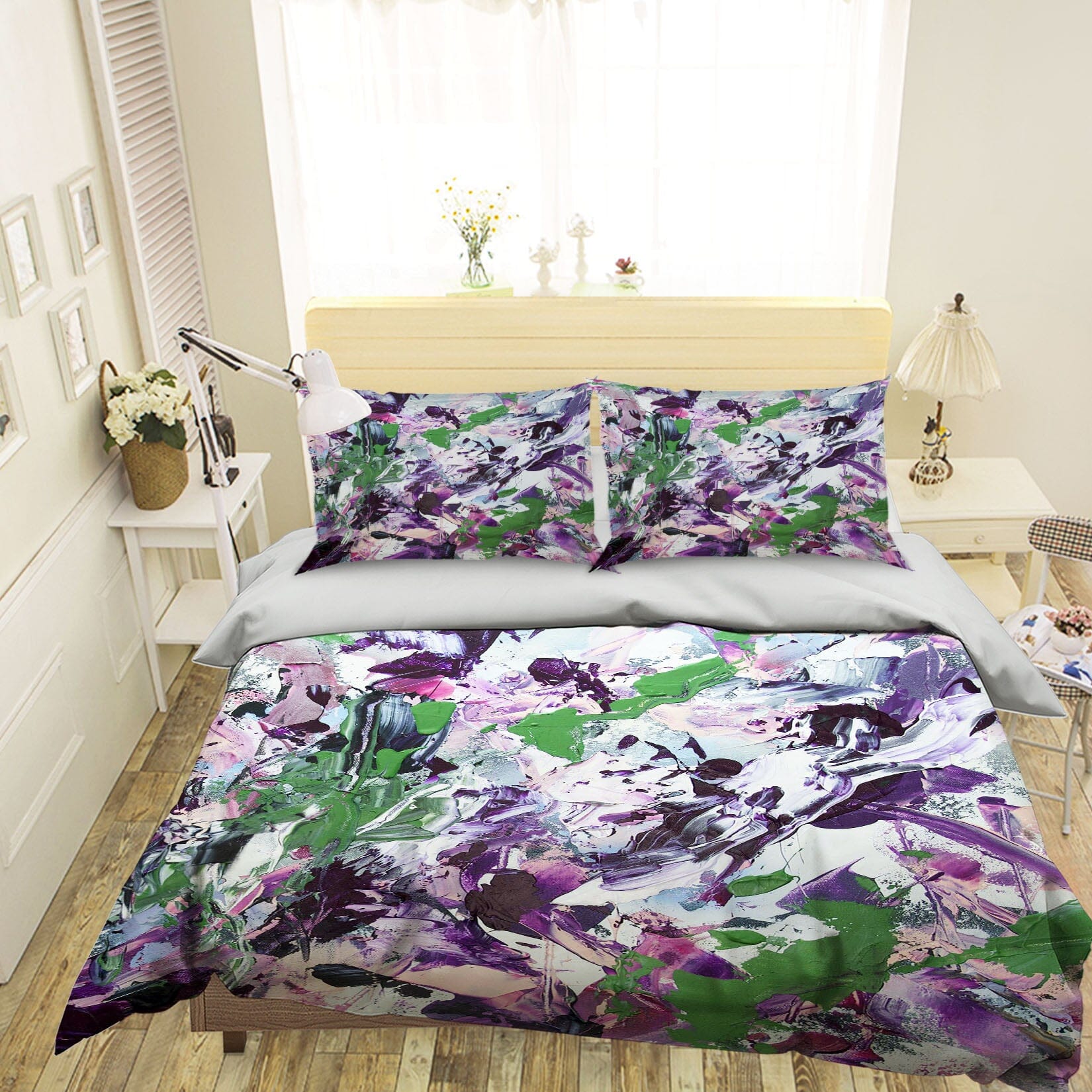 3D Purple Pigment 1133 Allan P. Friedlander Bedding Bed Pillowcases Quilt Quiet Covers AJ Creativity Home