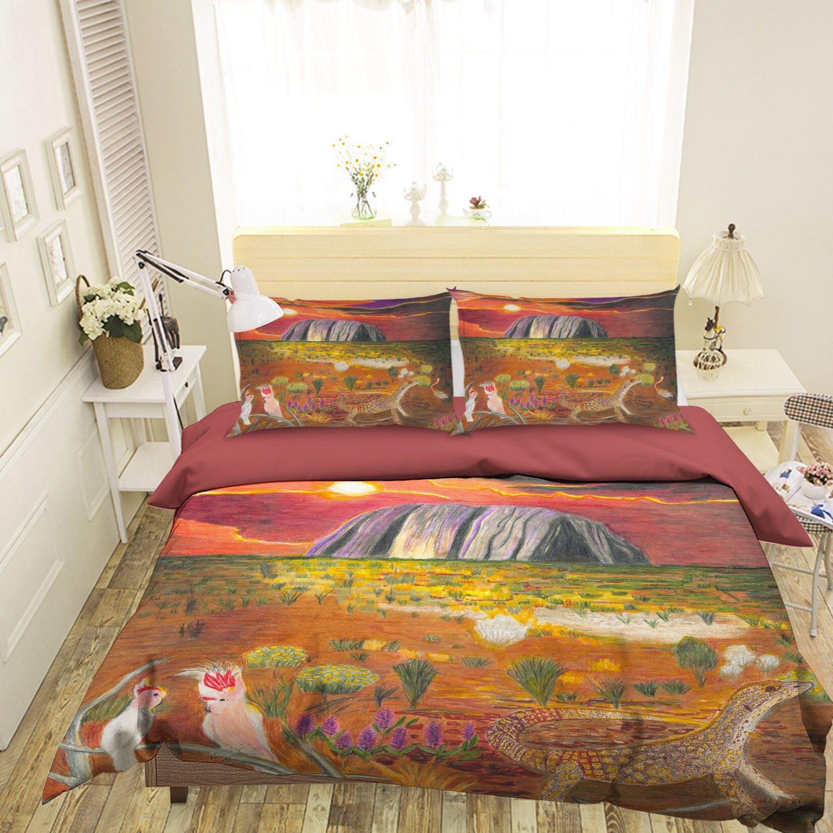 3D Sunset Waterfall 037 Michael Sewell Bedding Bed Pillowcases Quilt Quiet Covers AJ Creativity Home