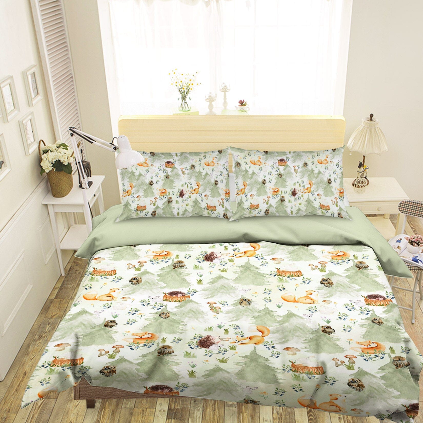 3D Mushroom Fox 194 Uta Naumann Bedding Bed Pillowcases Quilt Quiet Covers AJ Creativity Home