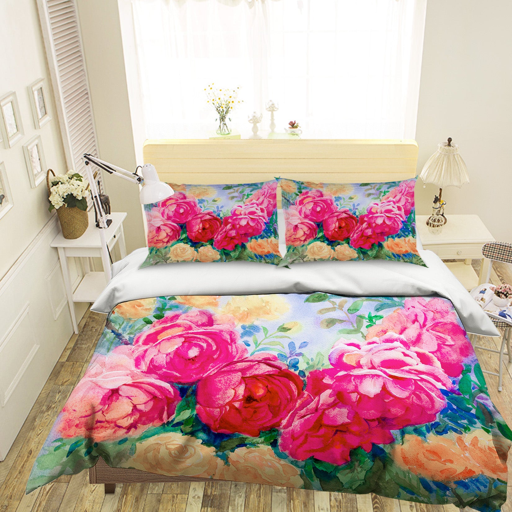 3D Flowers 60111 Bed Pillowcases Quilt